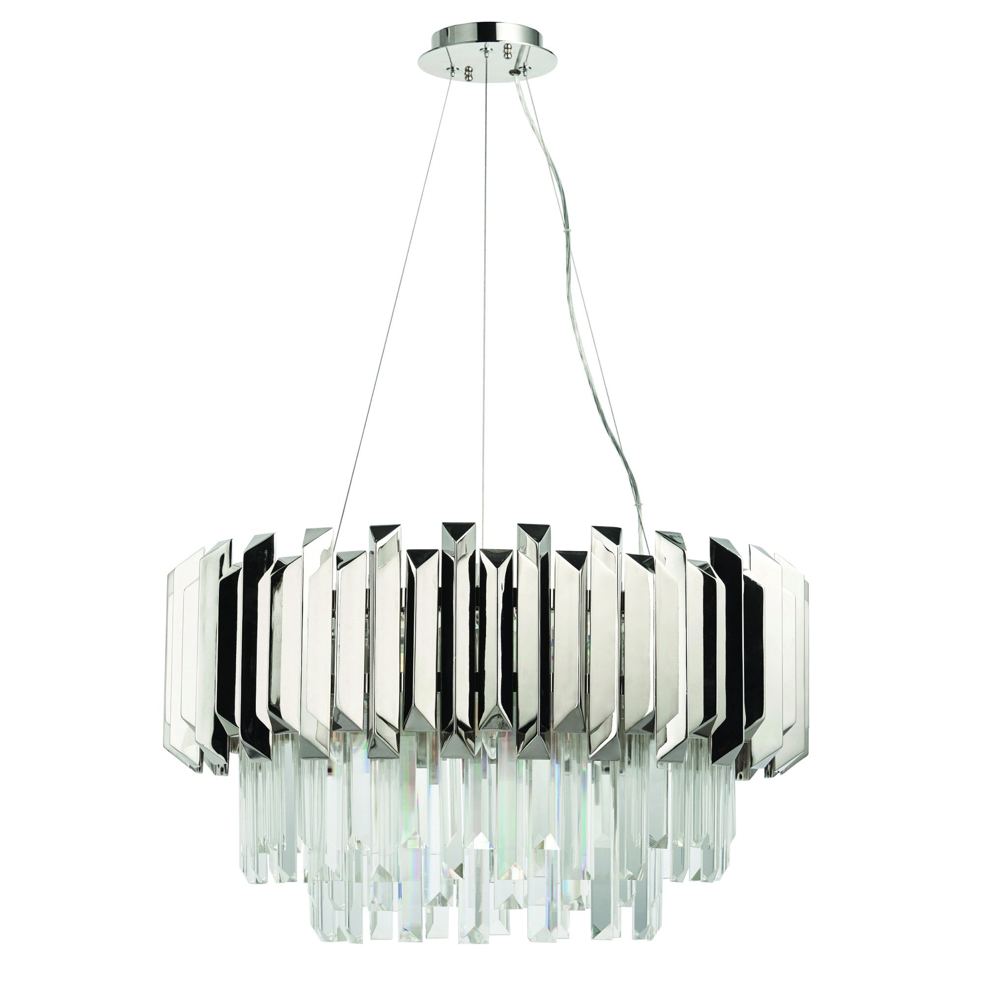 Endon Valetta 6 Light Pendant - Clear Crystal & Polished Stainless Steel