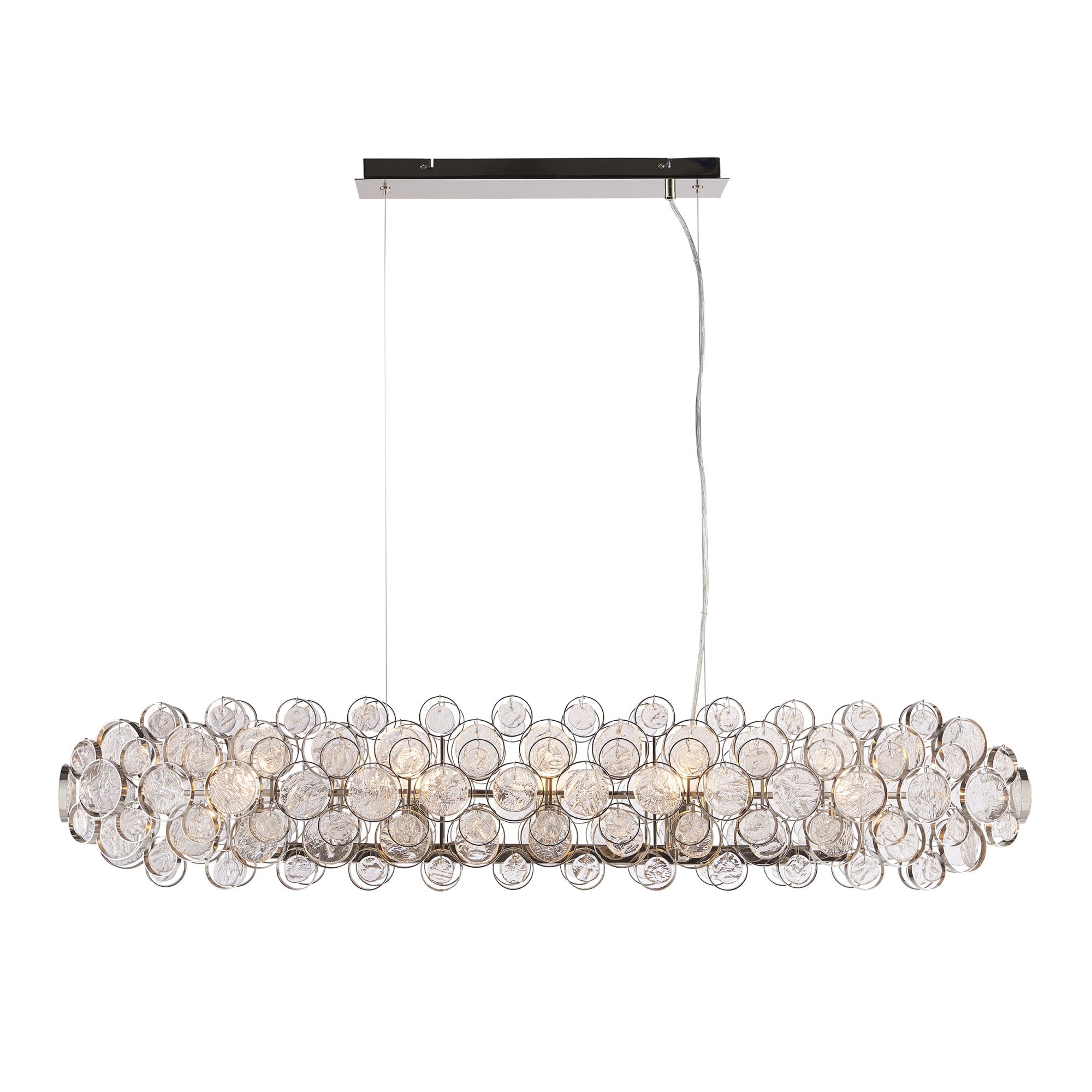 Endon Marella 8 Light Pendant - Bright Nickel Plate & Clear Glass