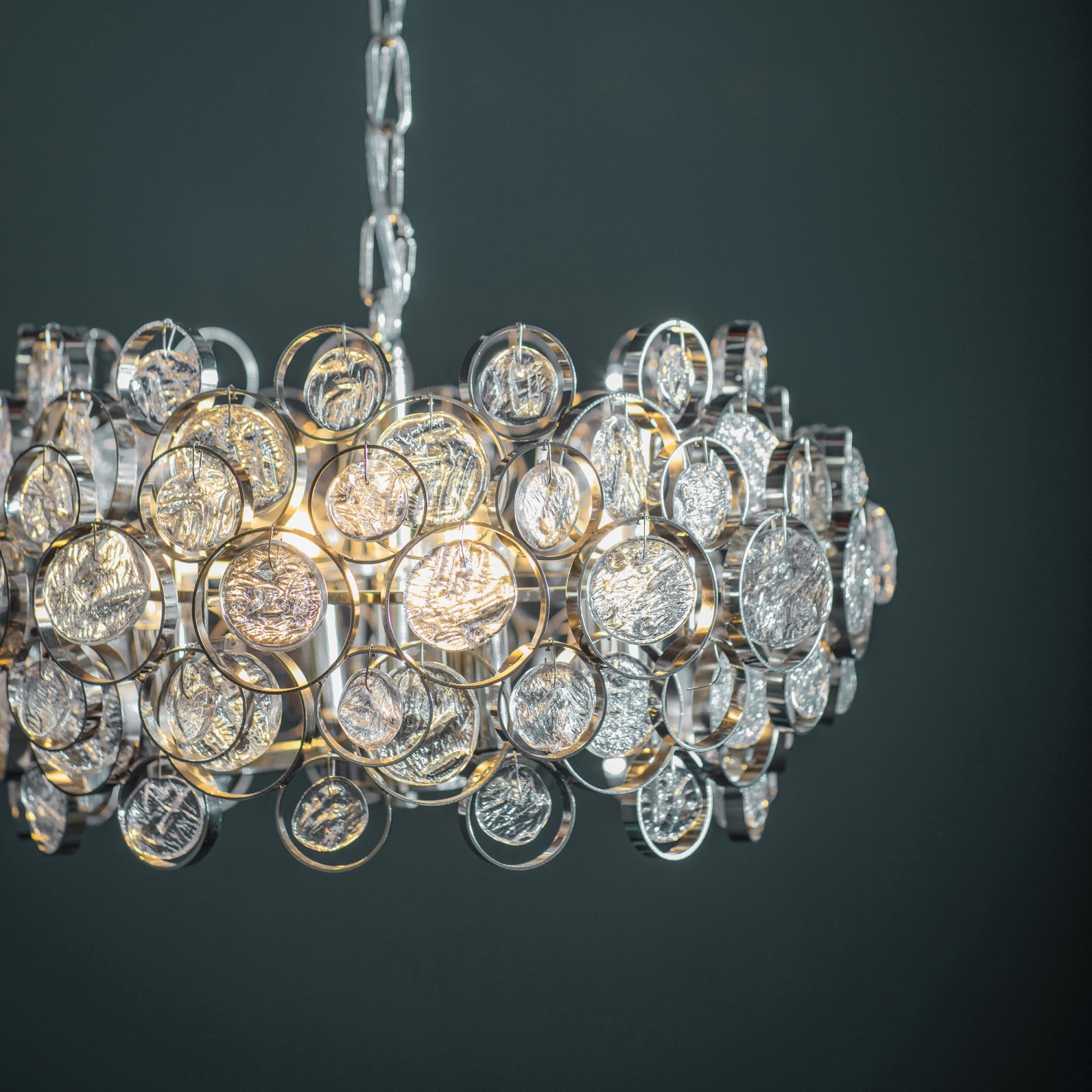 Endon Marella 8 Light Pendant - Bright Nickel Plate & Clear Glass