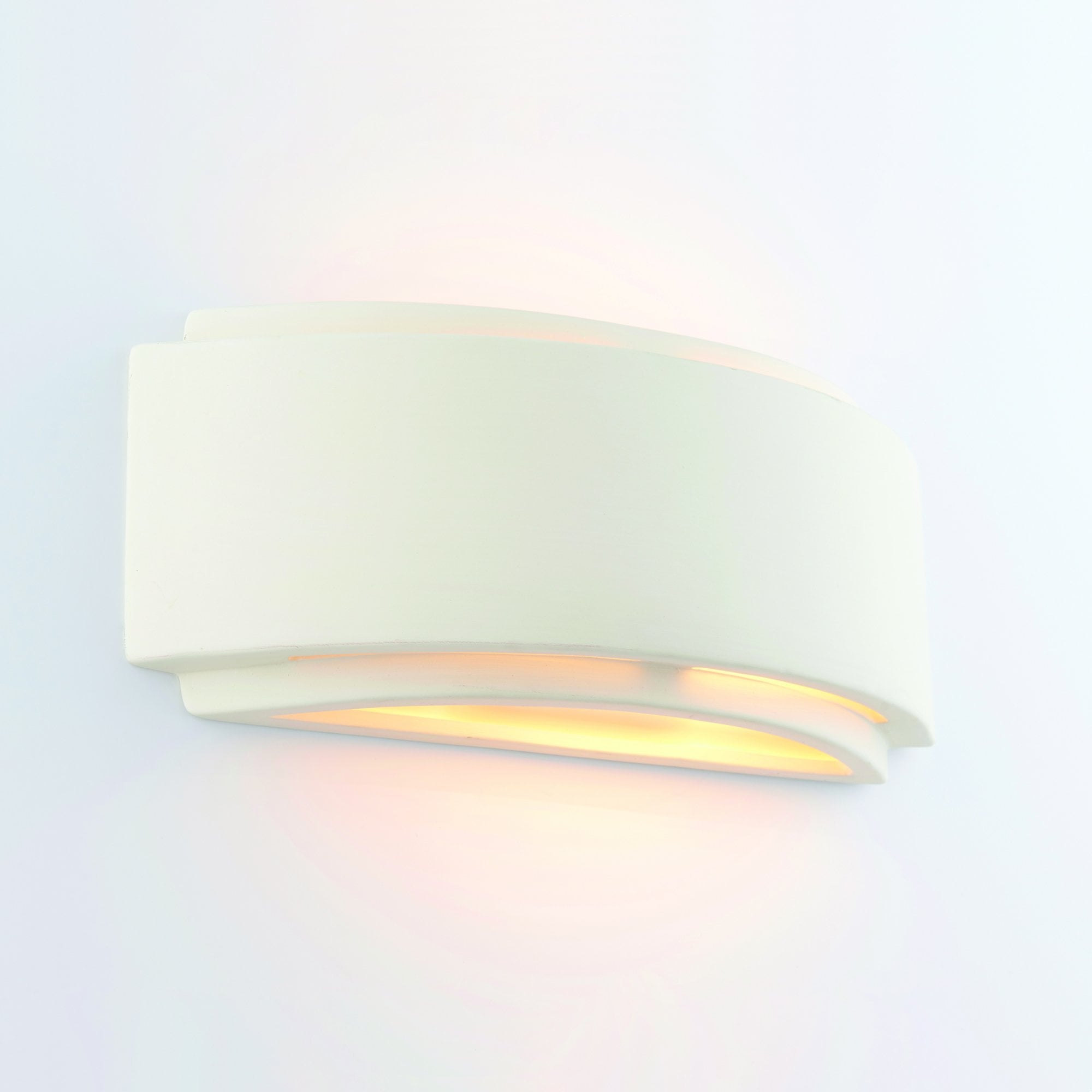 Endon Gianna Single Light Wall Light - Unglazed Ceramic & Gloss White