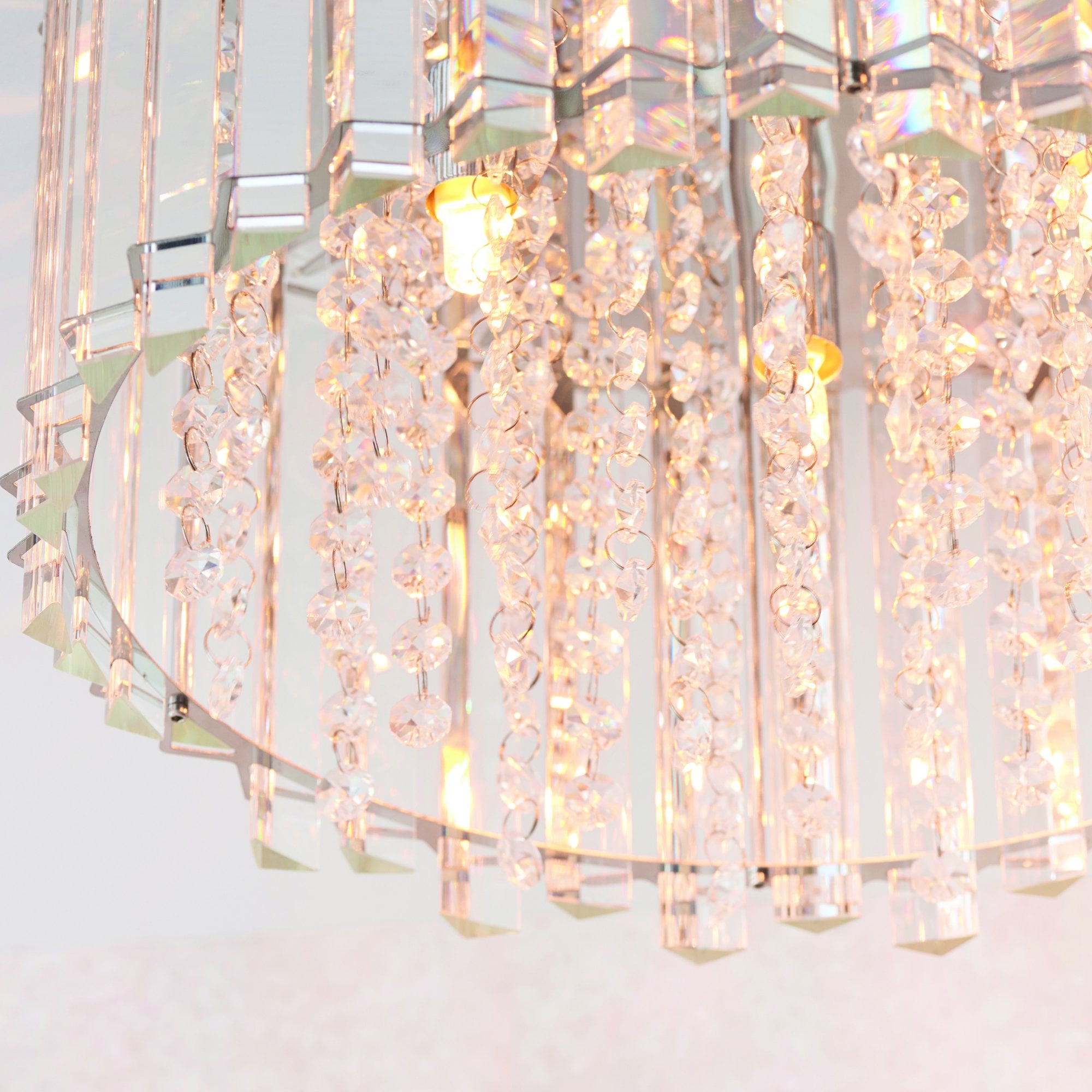 Endon Hanna 4 Light Flush Fitting - Clear Crystal & Chrome Plate