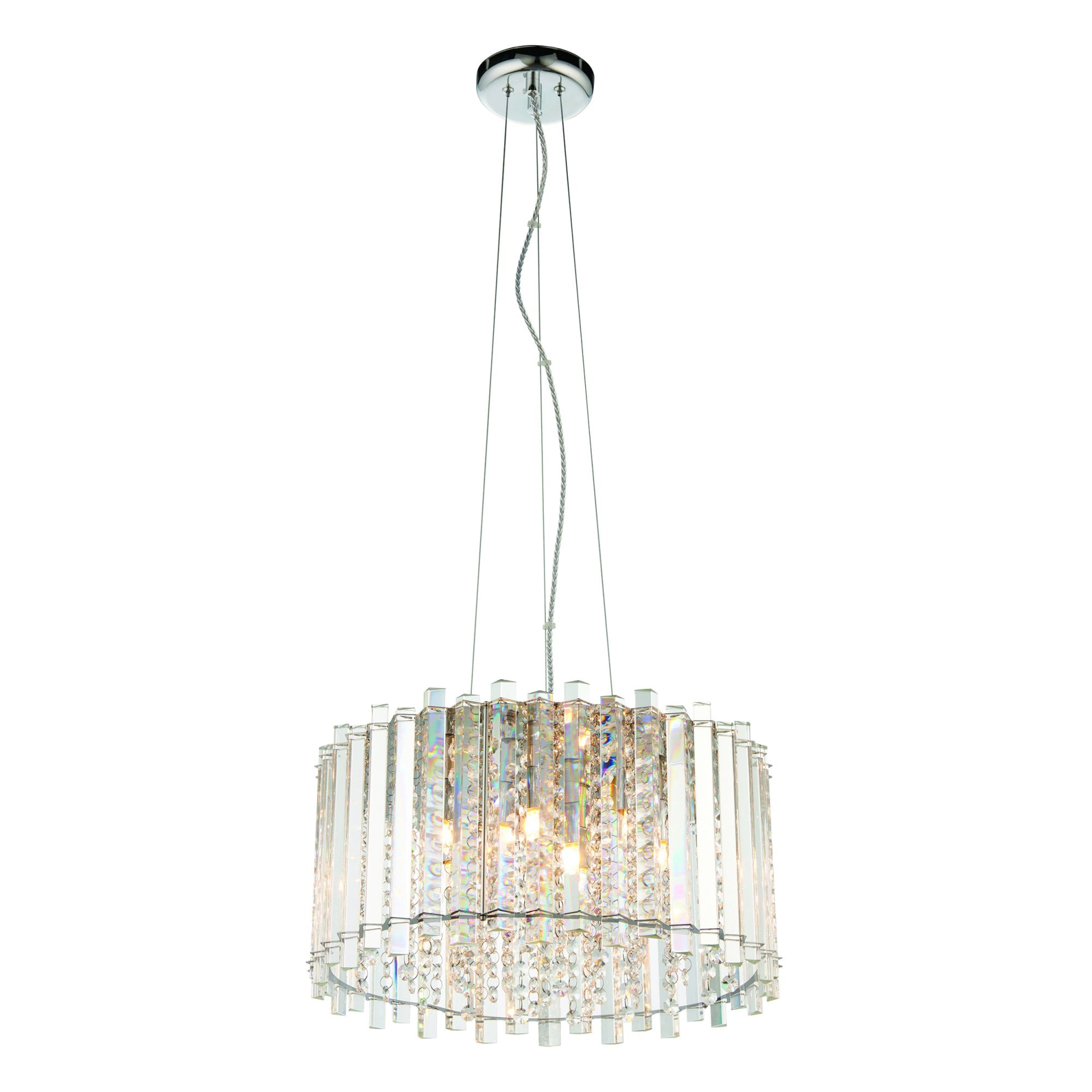 Endon Hanna 5 Light Pendant - Clear Crystal & Chrome Plate