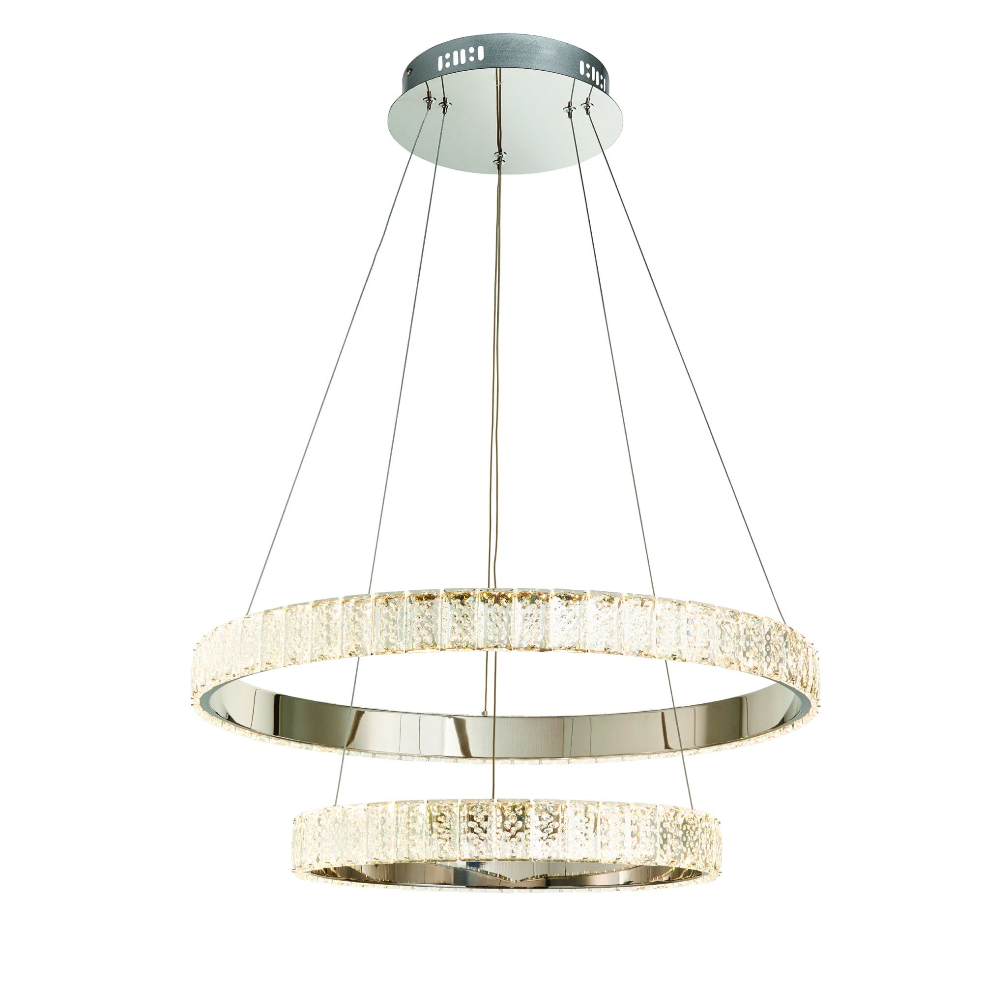 Endon Celeste 2 Light Pendant - Chrome Plate & Clear Crystal