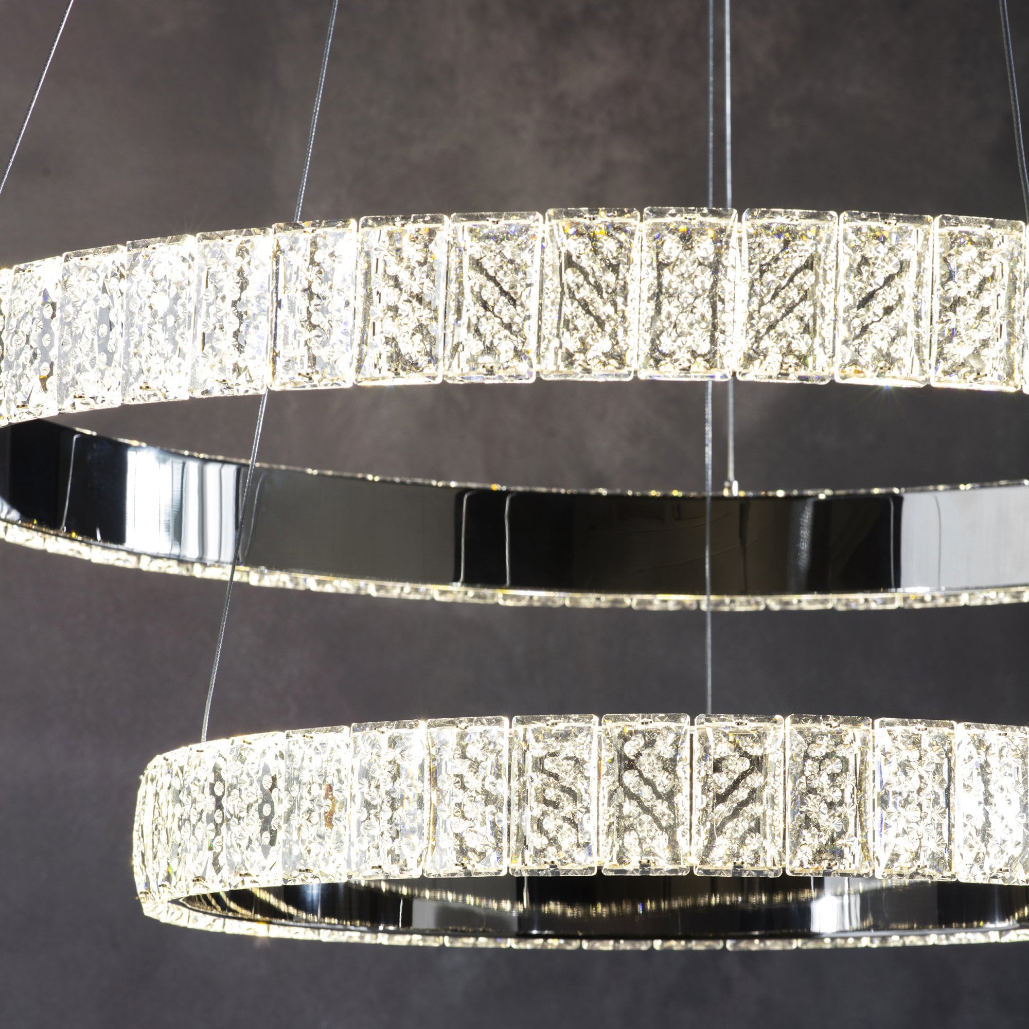 Endon Celeste 2 Light Pendant - Chrome Plate & Clear Crystal