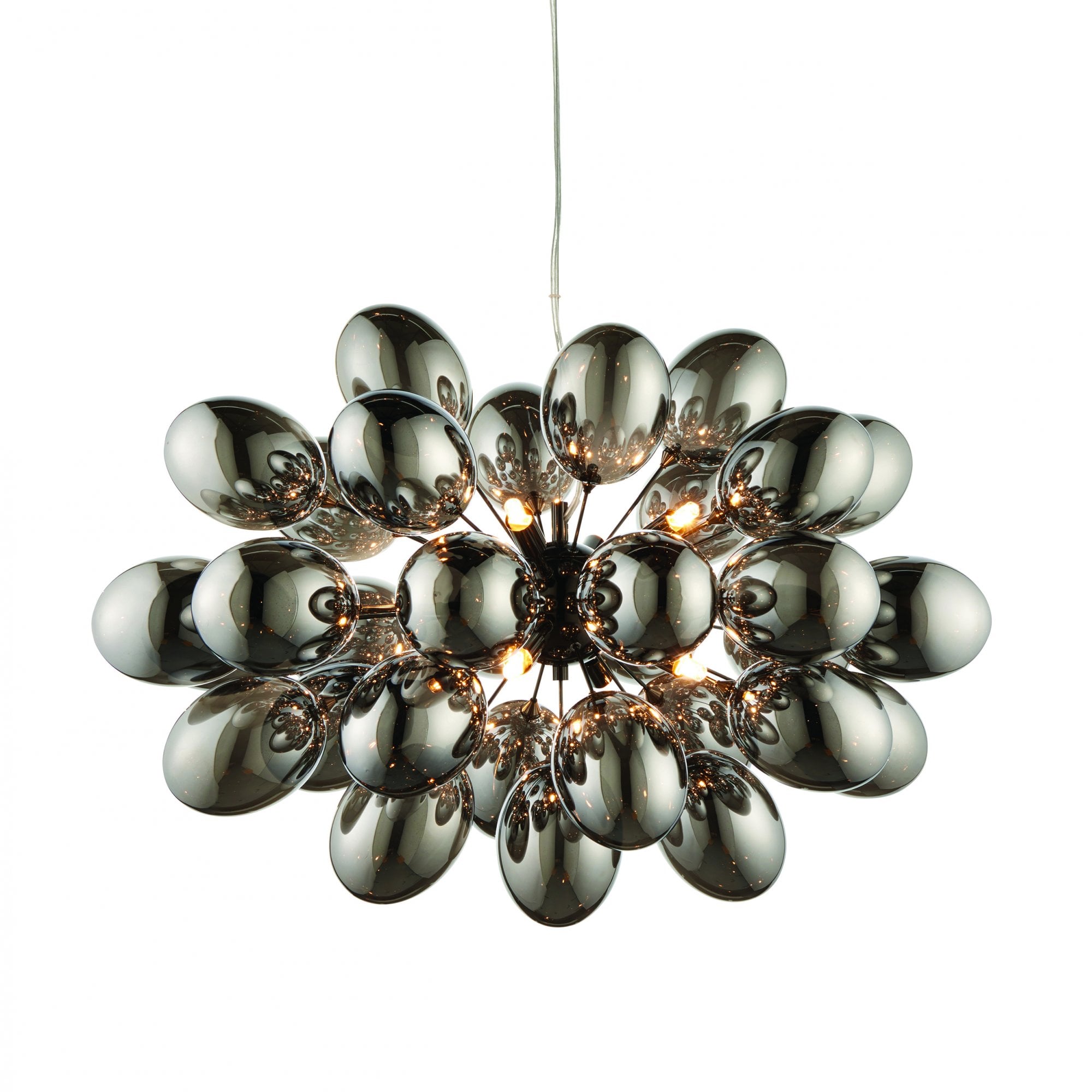 Endon Infinity 8 Light Pendant - Black Chrome Plate & Smoked Mirror Glass