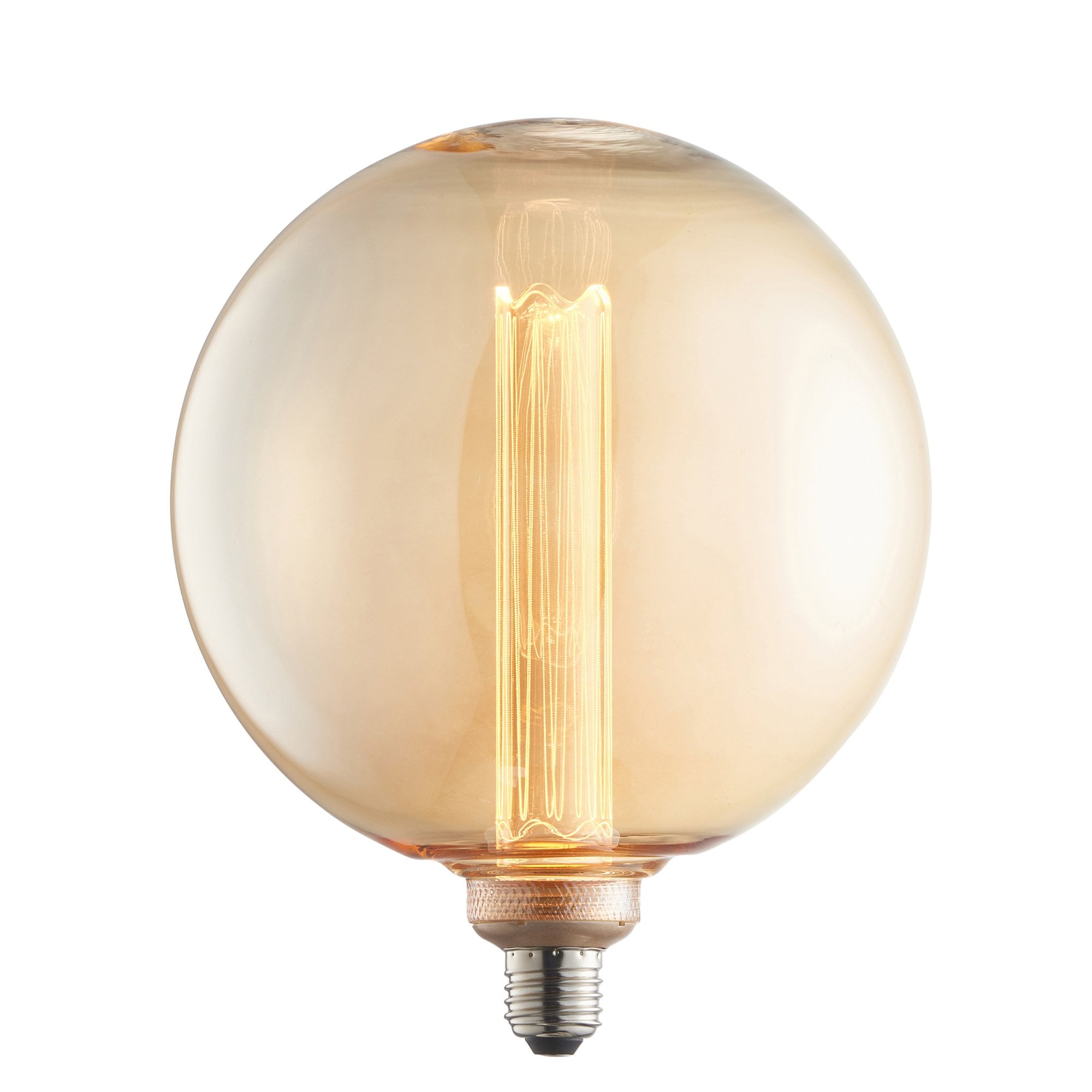 Endon Globe Single E27 LED 2.8W Bulb - 1800K - Non-Dimmable - Amber Glass