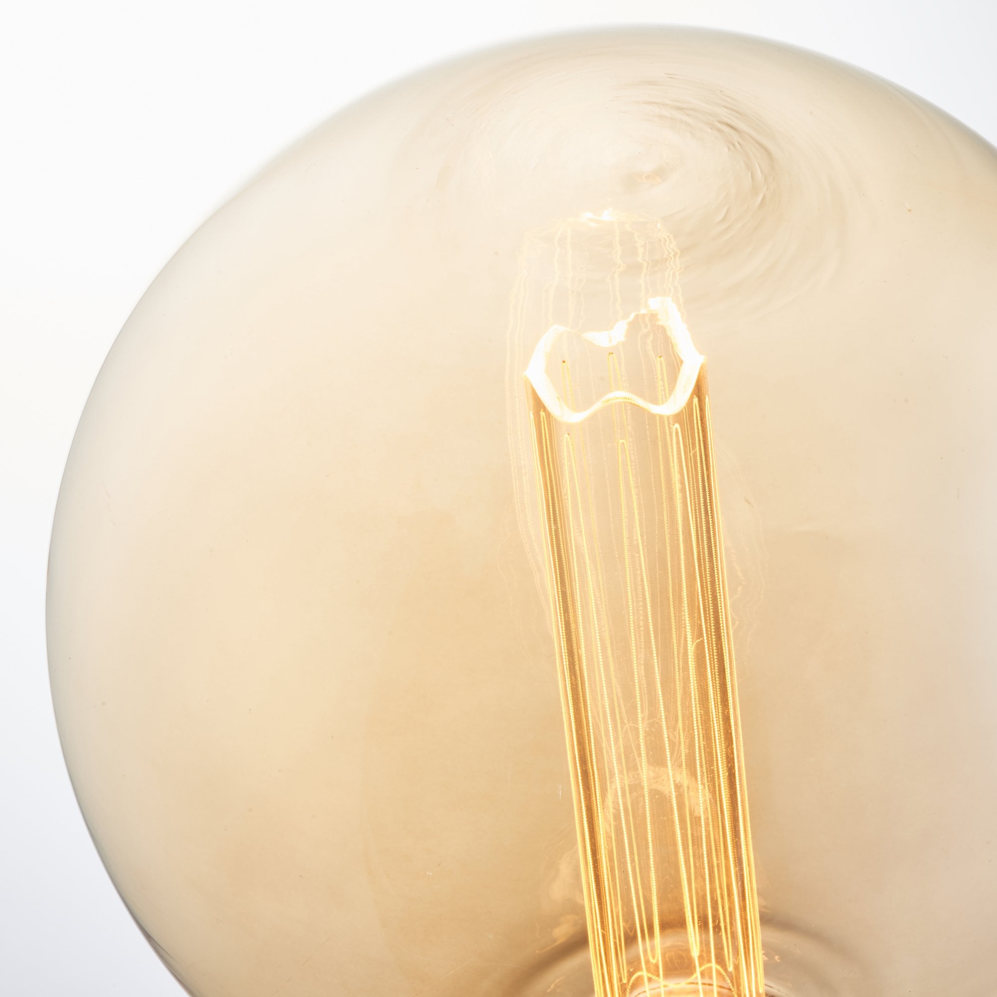 Endon Globe Single E27 LED 2.8W Bulb - 1800K - Non-Dimmable - Amber Glass