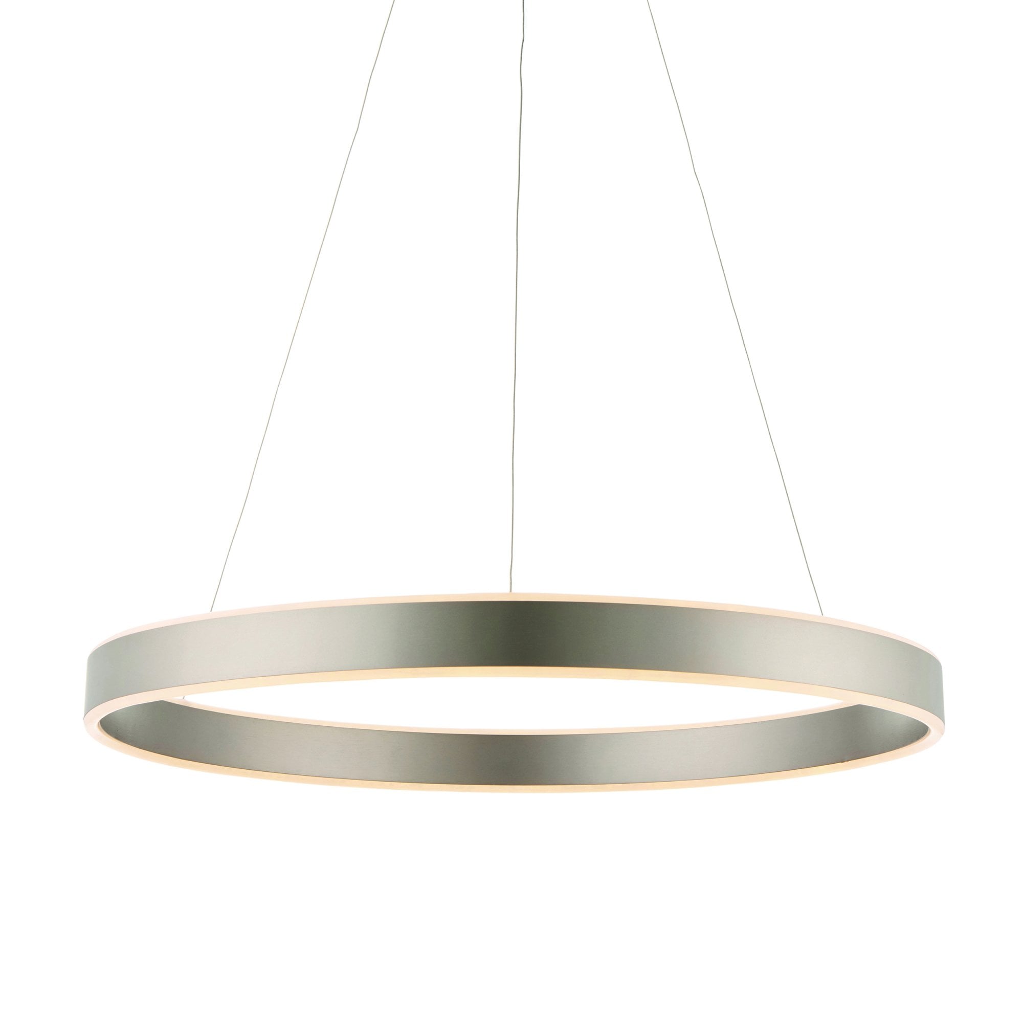 Endon Gen Single Light Pendant - Matt Nickel Plate & Frosted Acrylic
