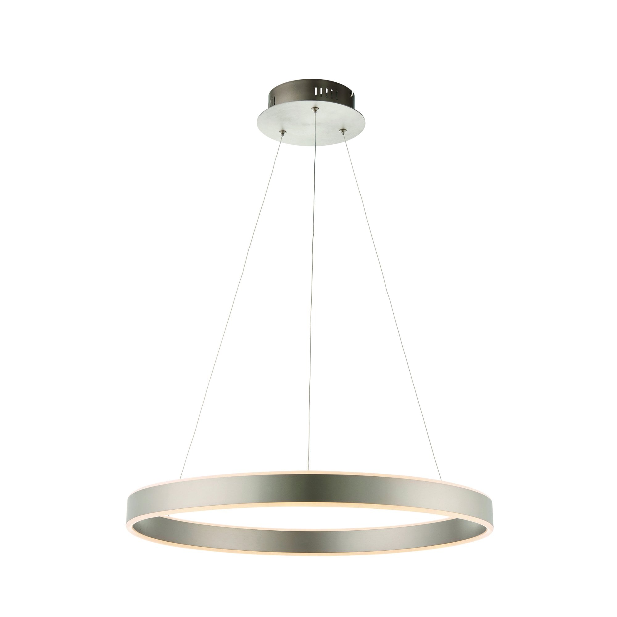 Endon Gen Single Light Pendant - Matt Nickel Plate & Frosted Acrylic