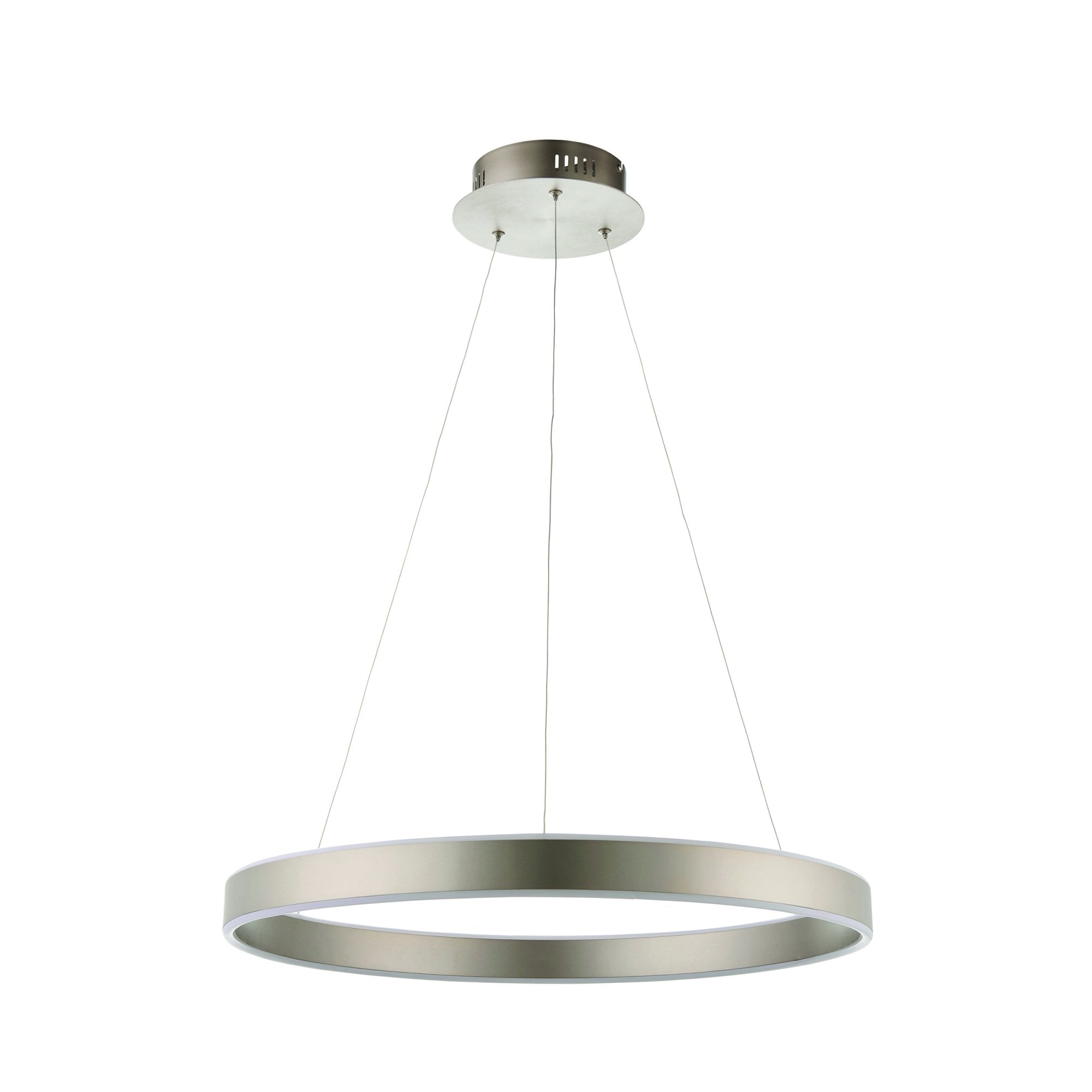 Endon Gen Single Light Pendant - Matt Nickel Plate & Frosted Acrylic