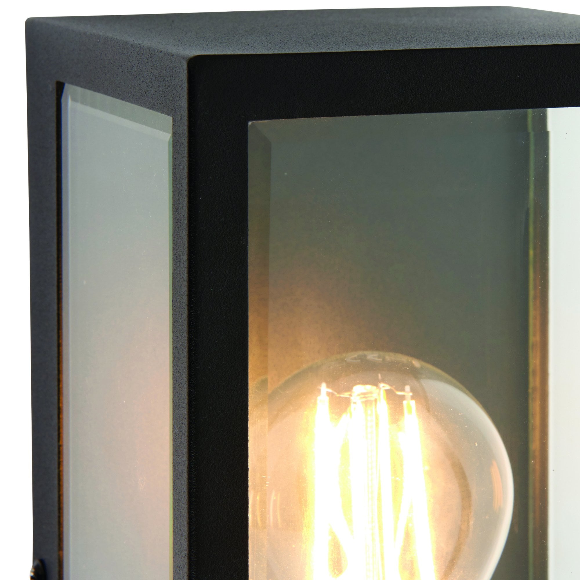 Endon Oxford Single Light Wall Light - Matt Black & Clear Glass