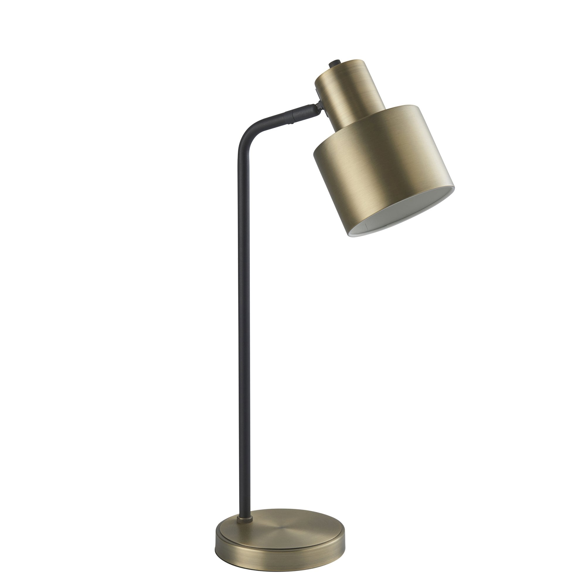 Endon Mayfield Task Single Light Table Lamp - Matt Antique Brass Plate & Matt Black