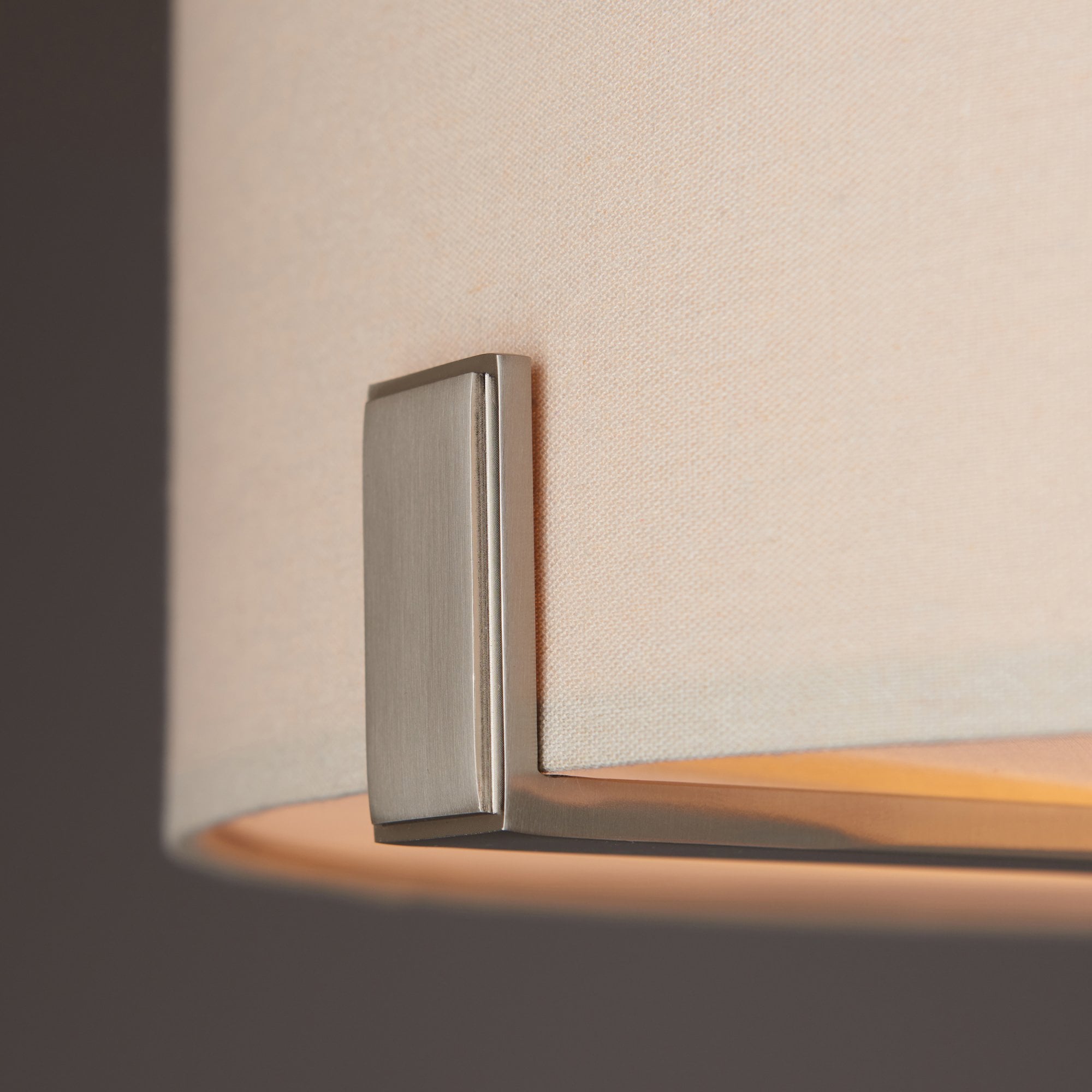 Endon Hayfield 3 Light Pendant - Satin Nickel Plate & Slate Grey & Silver Fabric