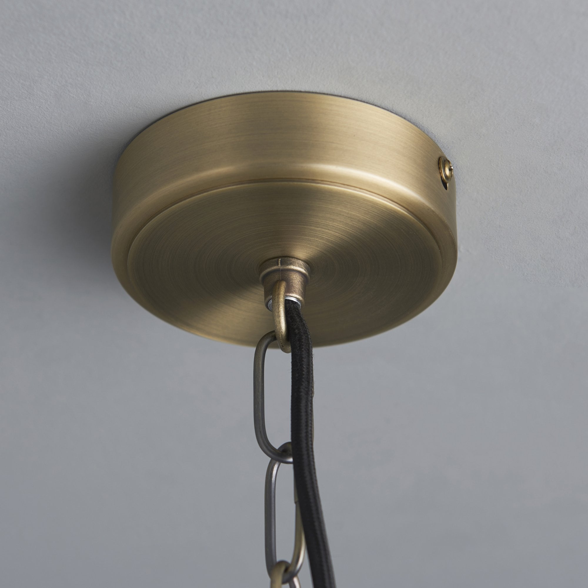 Endon Hurst Single Light Pendant - Matt Antique Brass Plate & Clear Glass