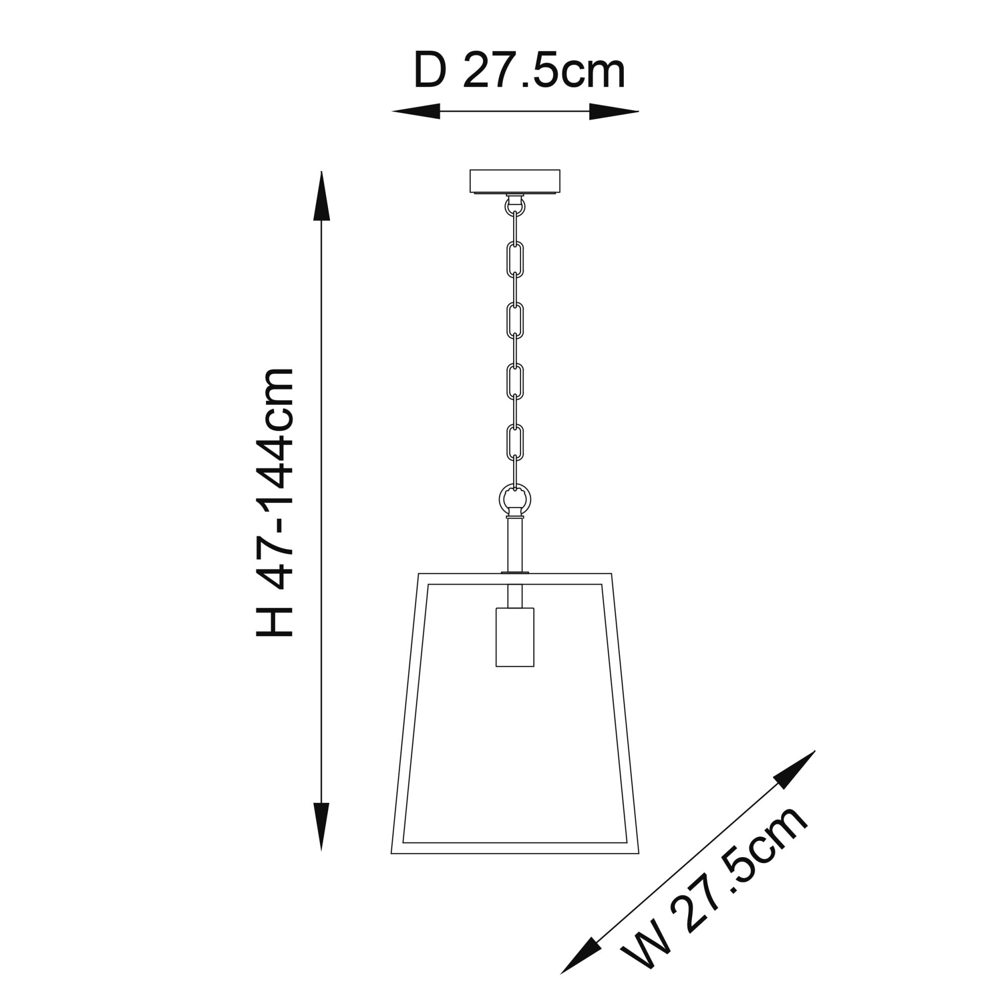 Endon Hurst Single Light Pendant - Matt Antique Brass Plate & Clear Glass