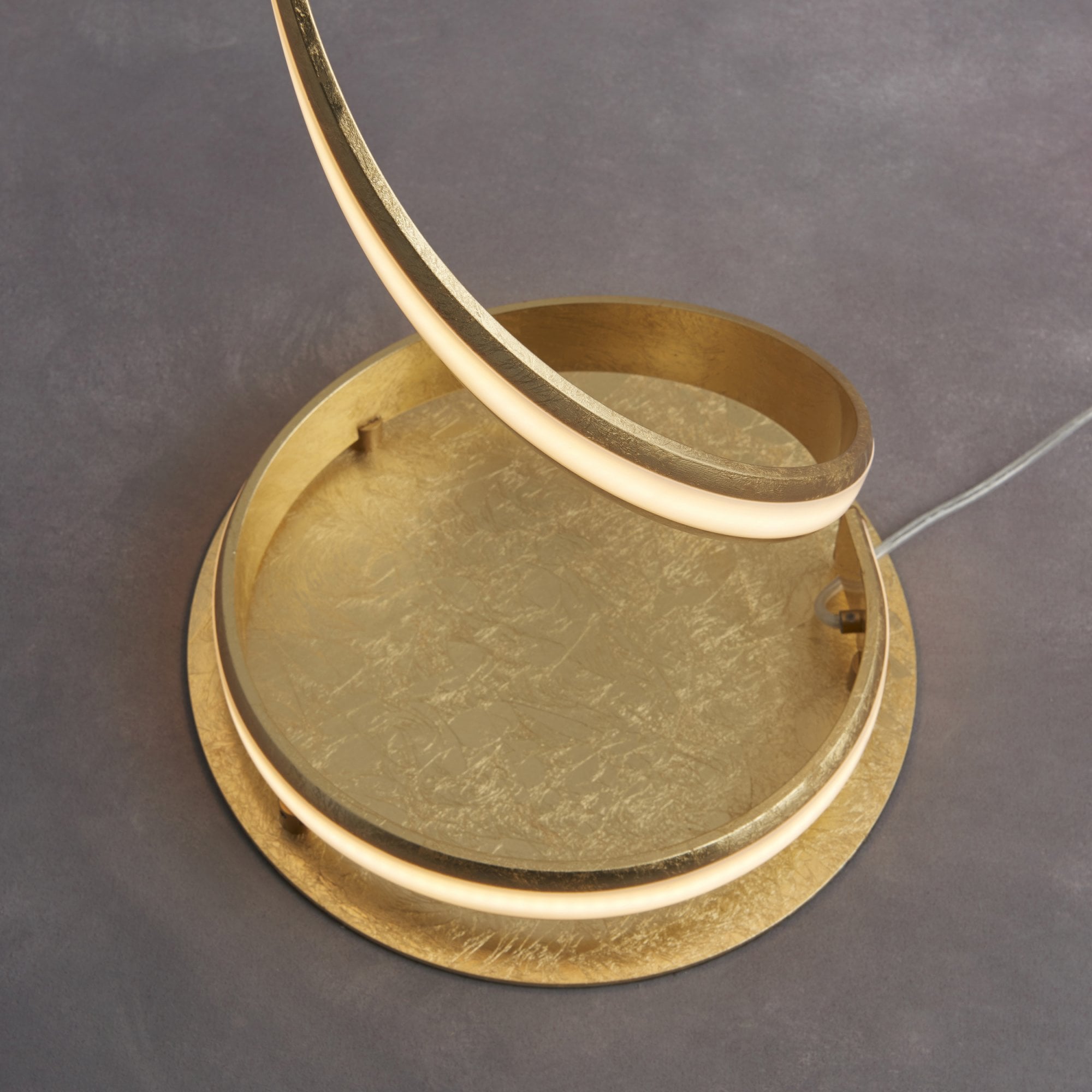 Endon Aria Single Light Floor Lamp - Gold Leaf & White Acrylic