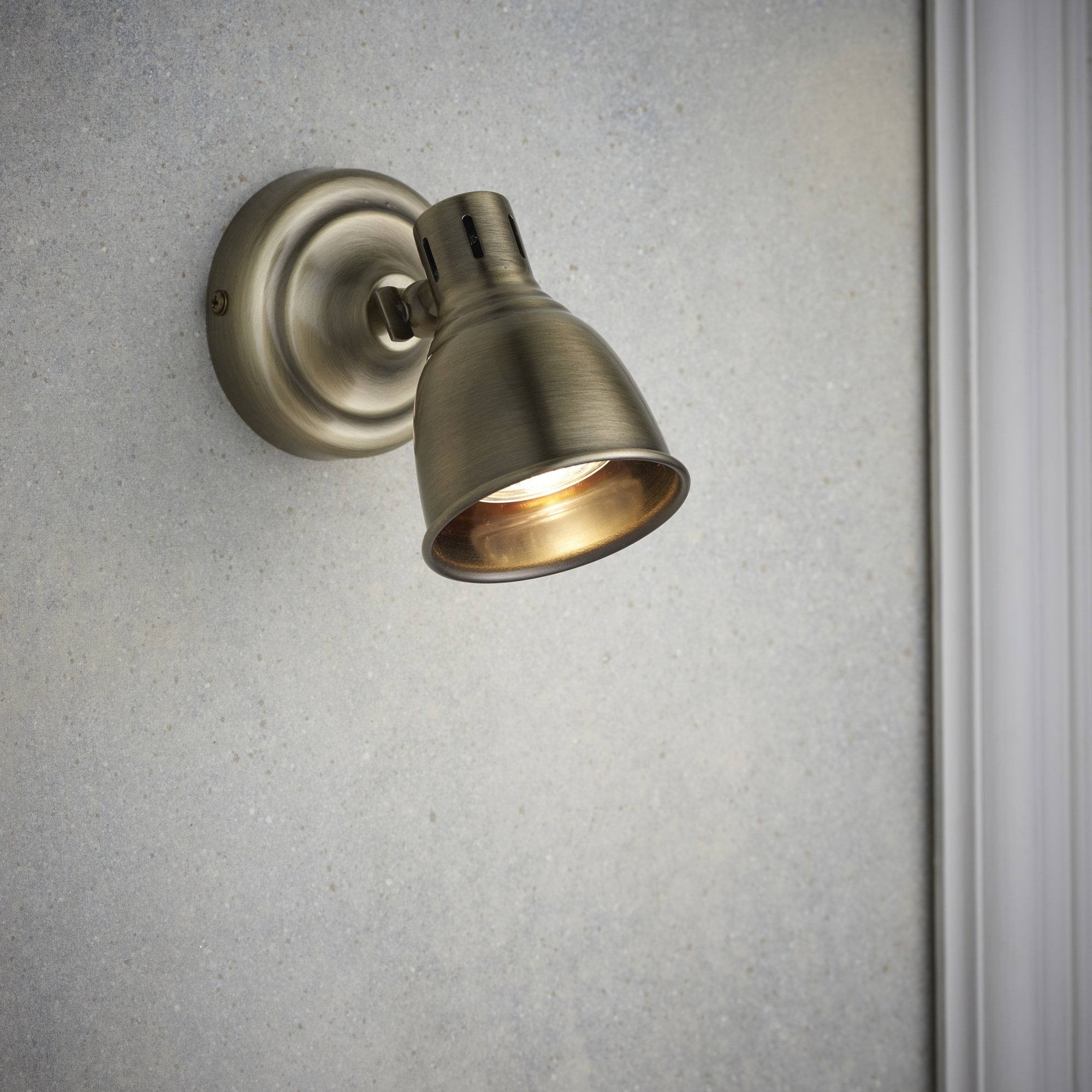 Endon Westbury Single Light Spot Light - Antique Brass Plate