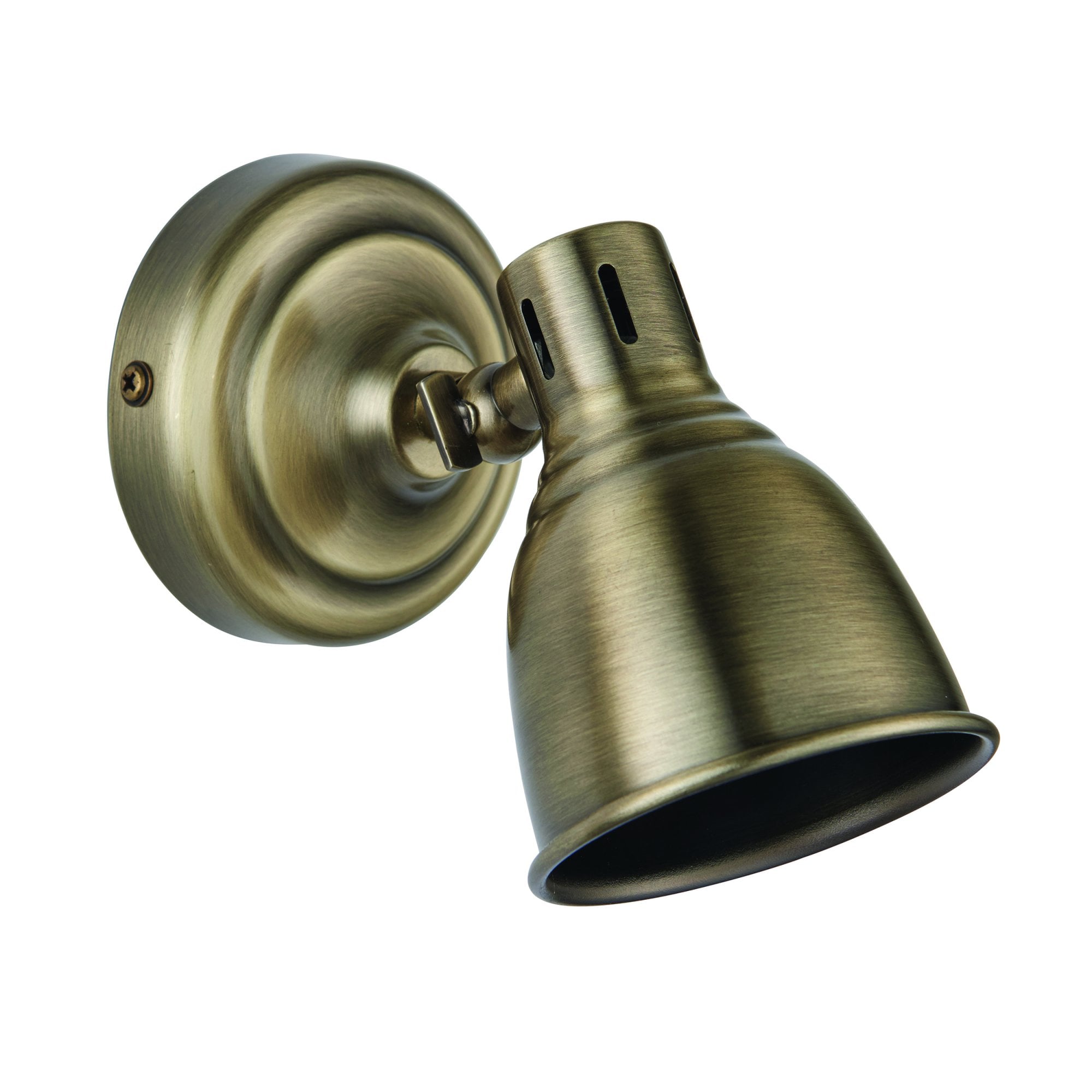Endon Westbury Single Light Spot Light - Antique Brass Plate