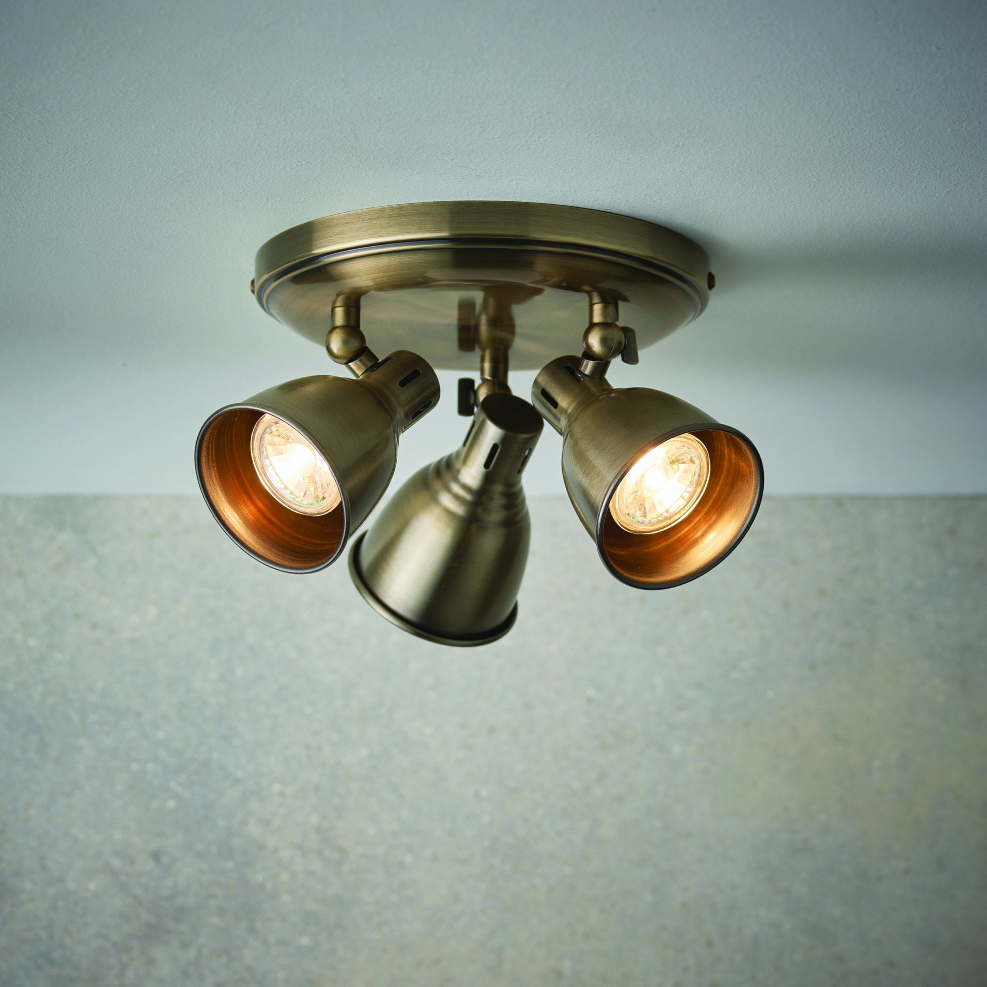 Endon Westbury 3 Light Spot Light - Antique Brass Plate