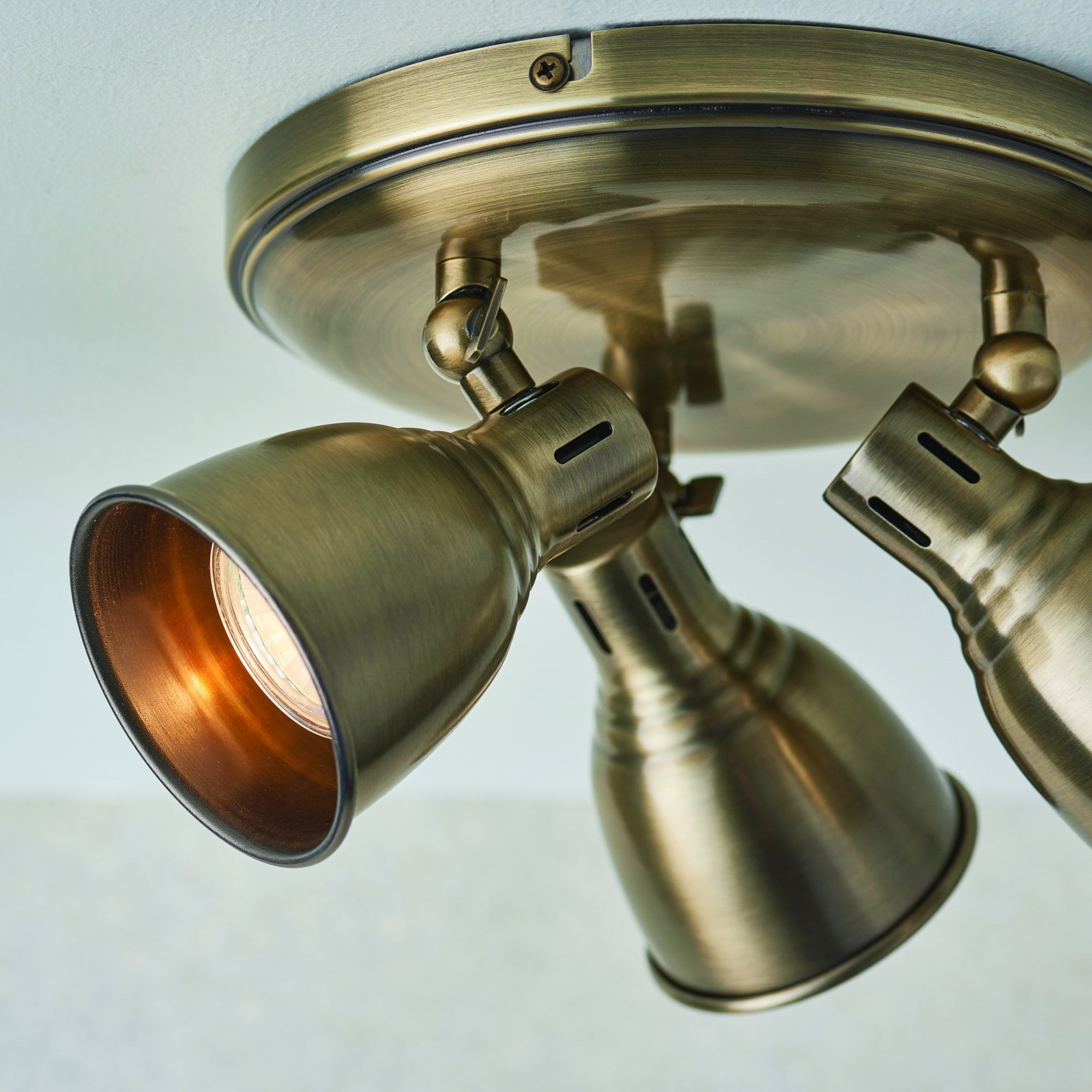 Endon Westbury 3 Light Spot Light - Antique Brass Plate