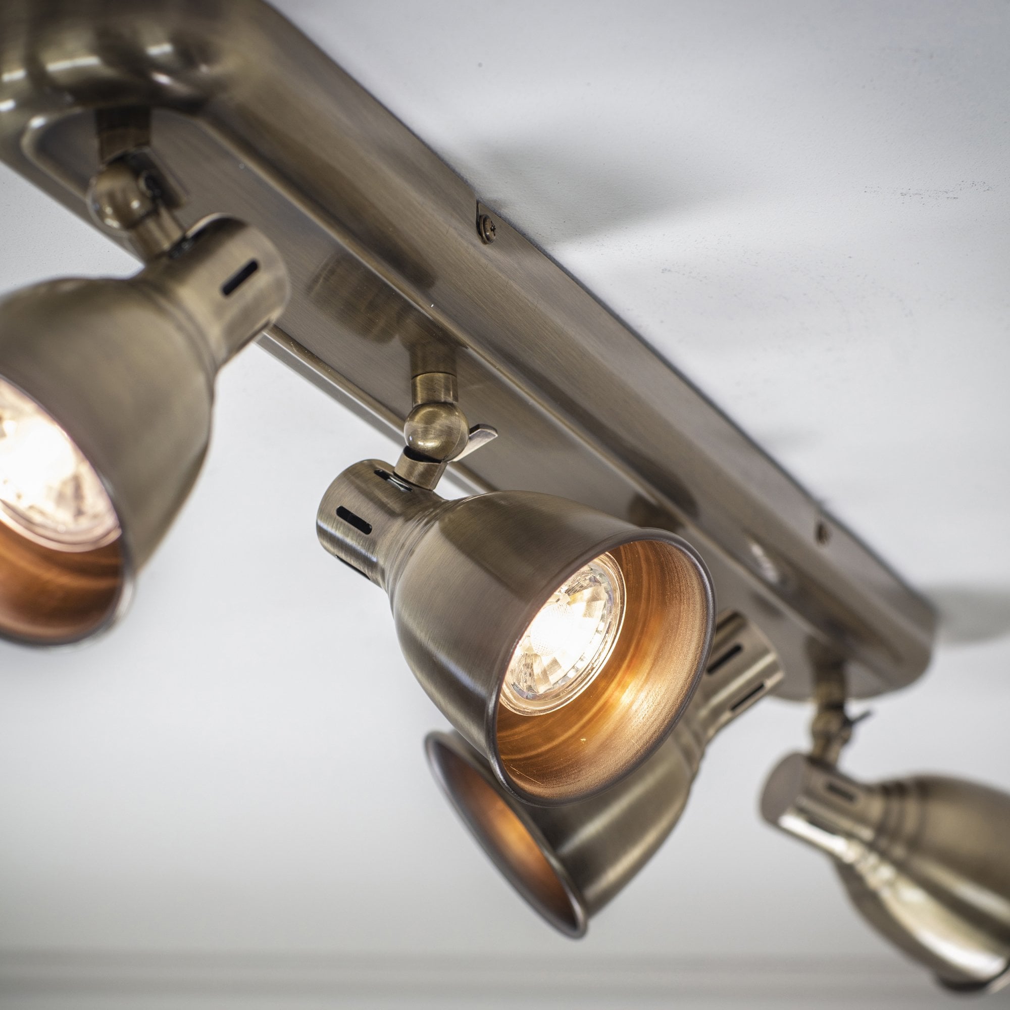 Endon Westbury 4 Light Spot Light - Antique Brass Plate