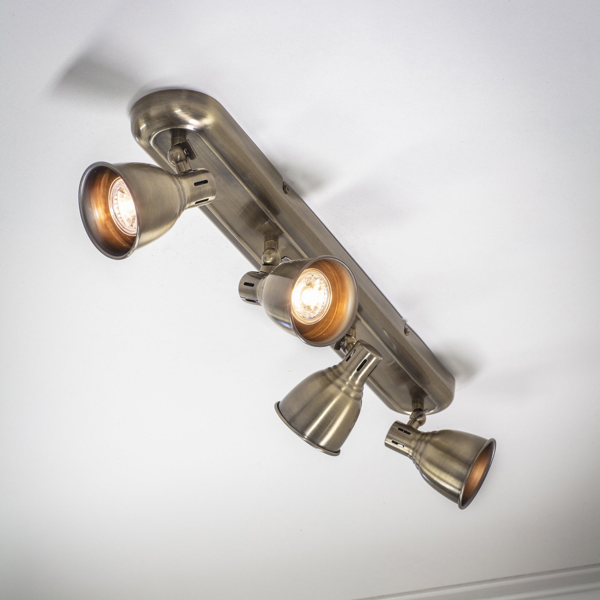 Endon Westbury 4 Light Spot Light - Antique Brass Plate