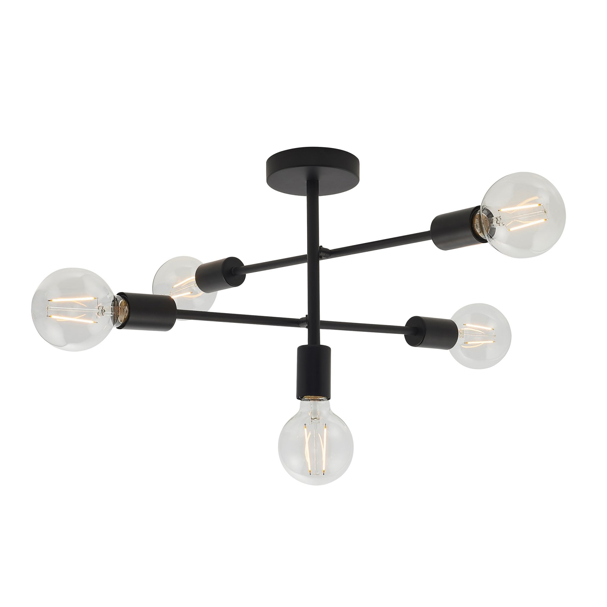 Endon Studio 5 Light Semi Flush Fitting - Matt Black