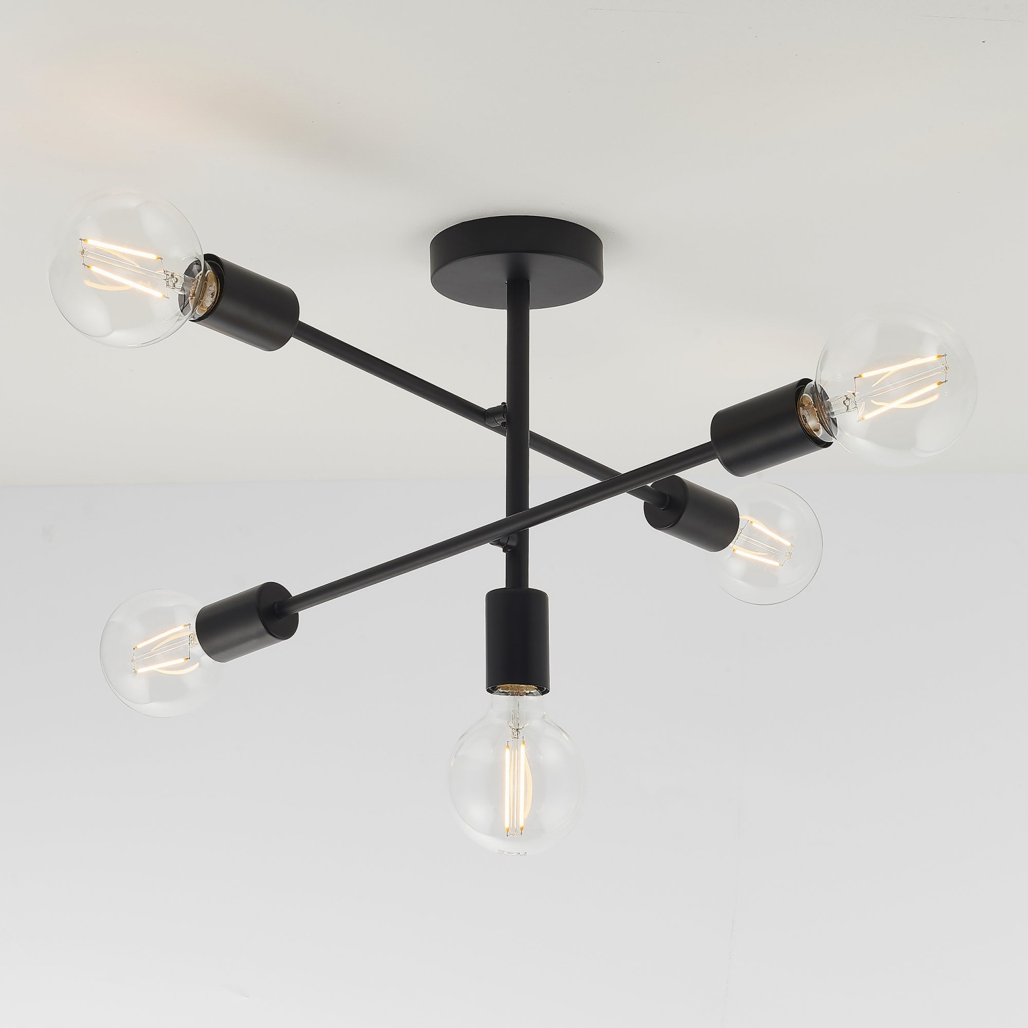 Endon Studio 5 Light Semi Flush Fitting - Matt Black