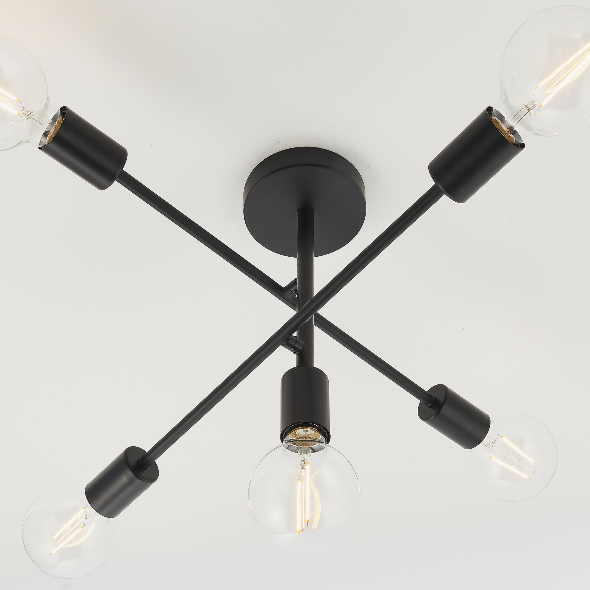 Endon Studio 5 Light Semi Flush Fitting - Matt Black