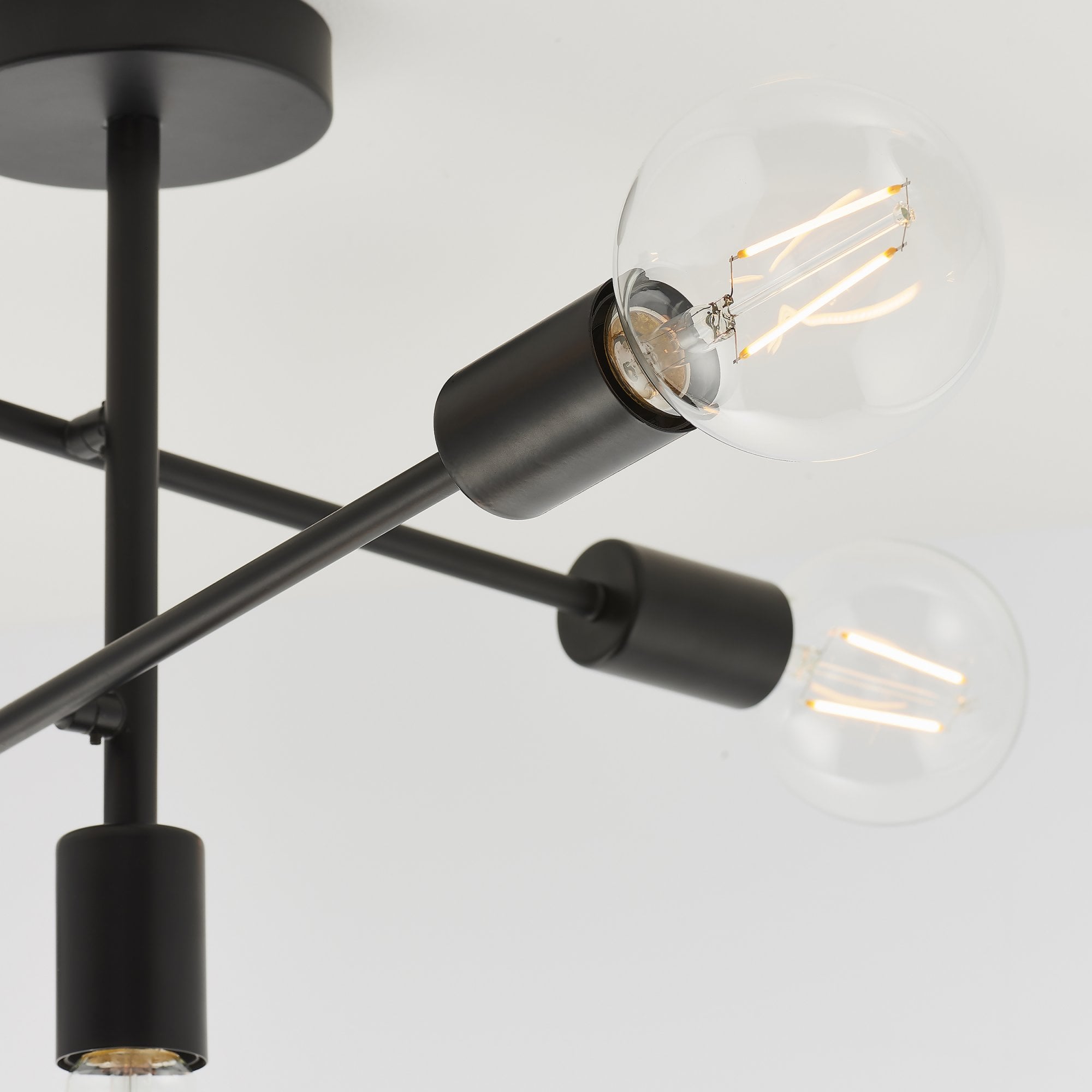 Endon Studio 5 Light Semi Flush Fitting - Matt Black