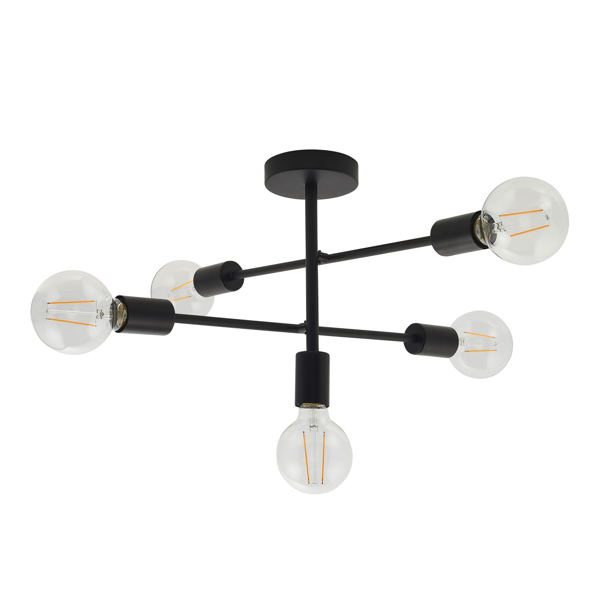 Endon Studio 5 Light Semi Flush Fitting - Matt Black
