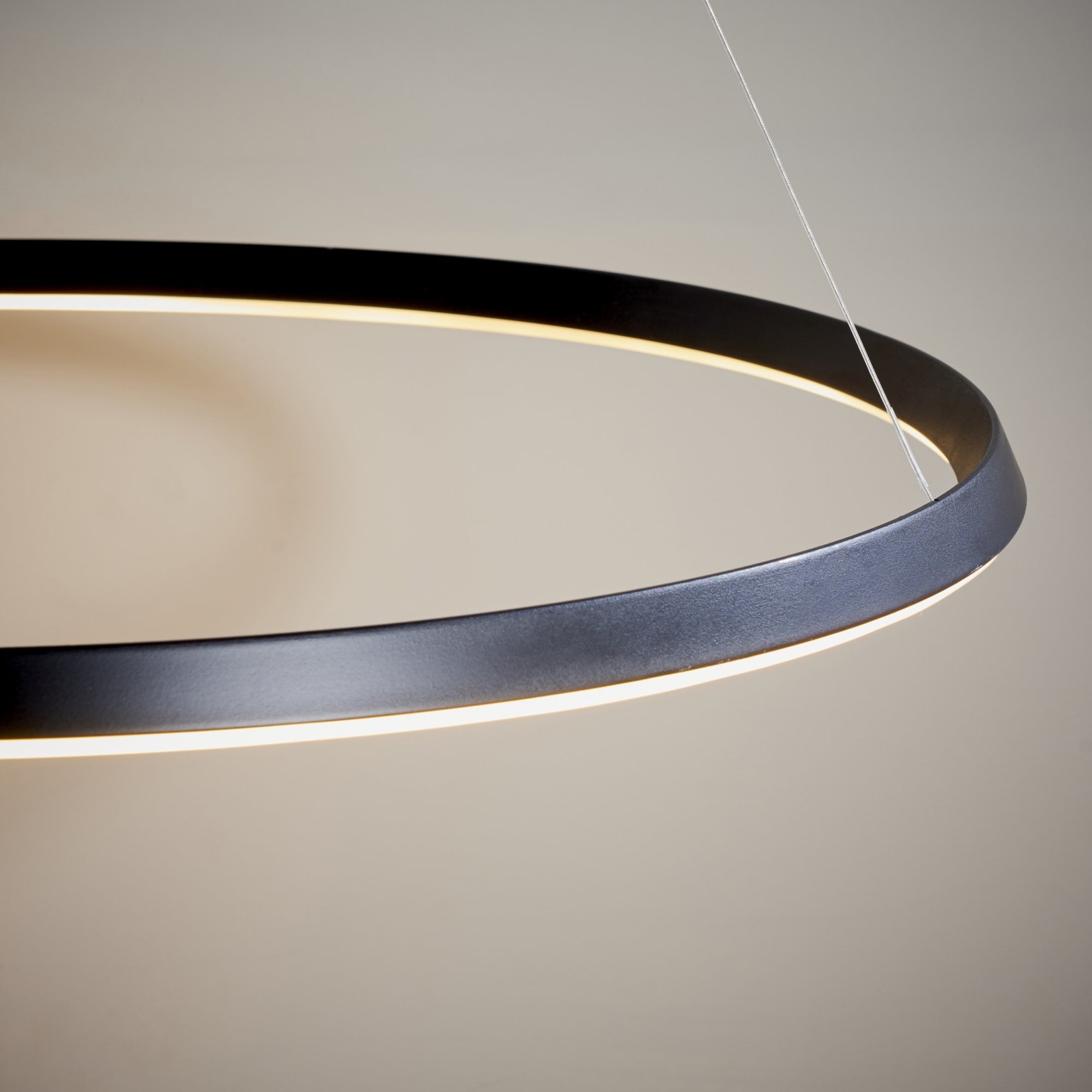 Endon Staten Single Light Pendant - Matt Black & White Silicone