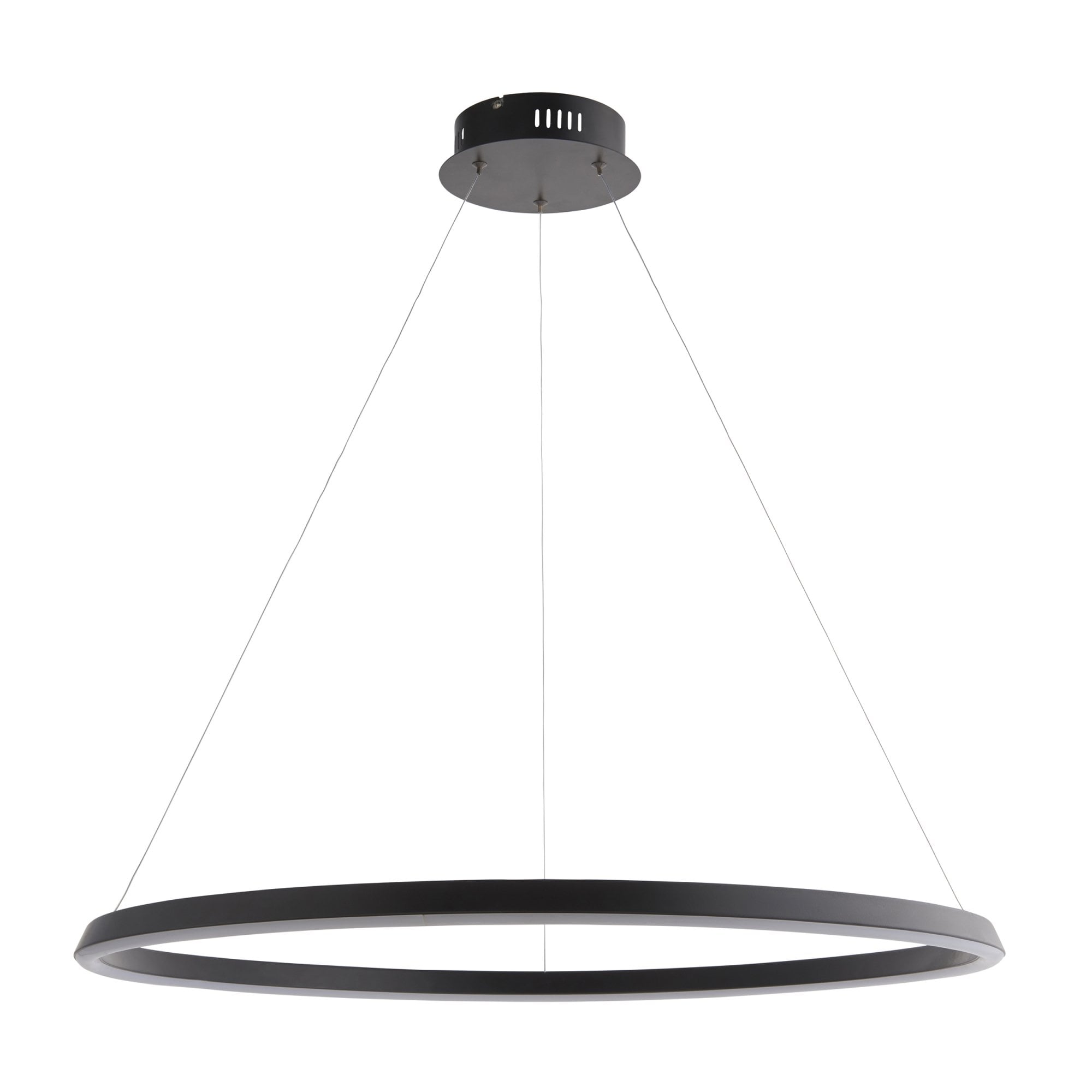 Endon Staten Single Light Pendant - Matt Black & White Silicone