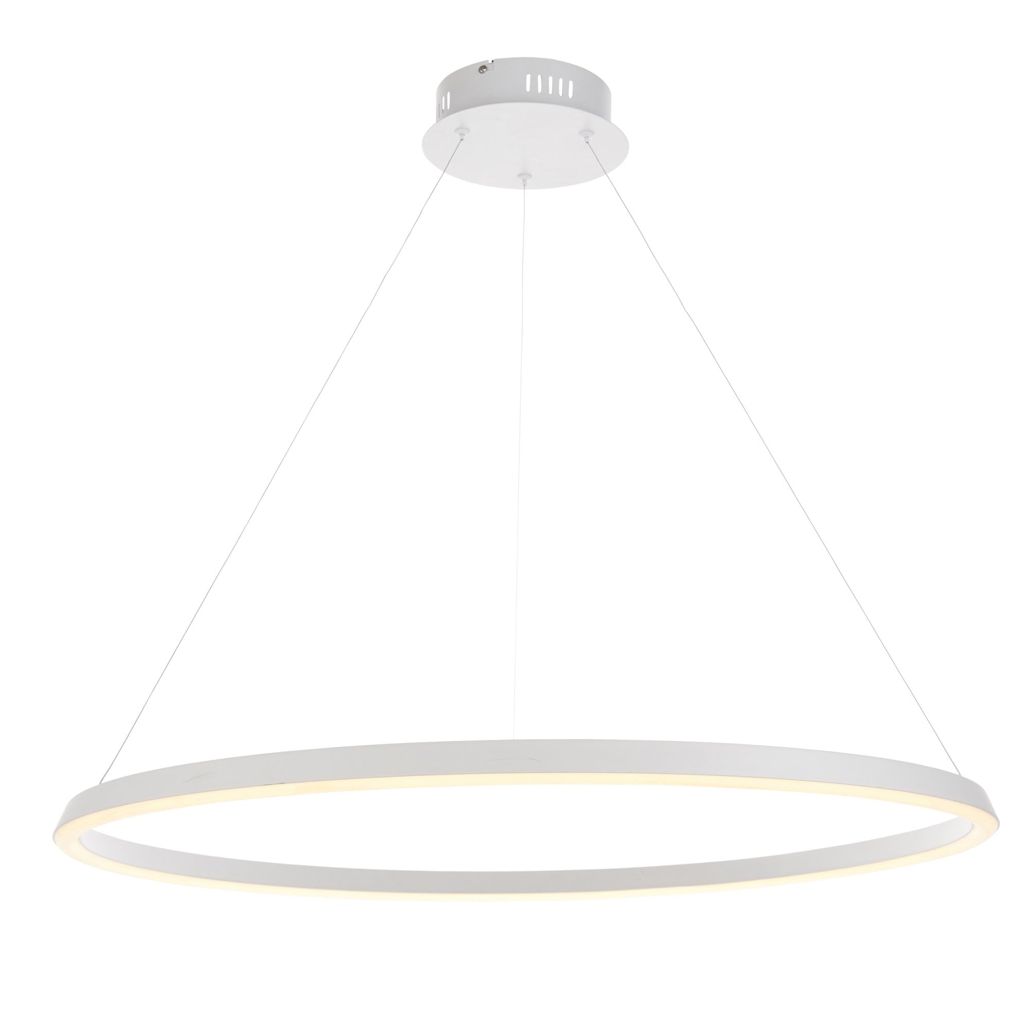 Endon Staten Single Light Pendant - Matt White Paint & White Silicone