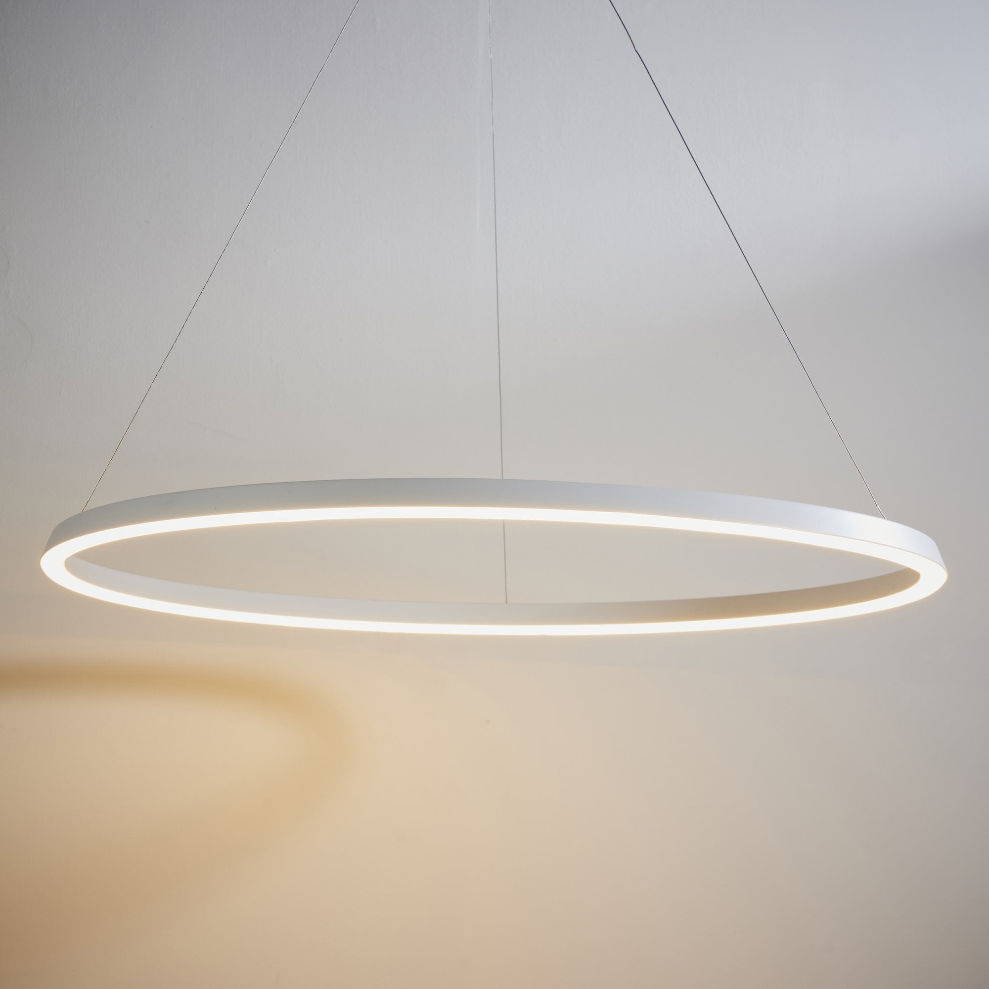 Endon Staten Single Light Pendant - Matt White Paint & White Silicone