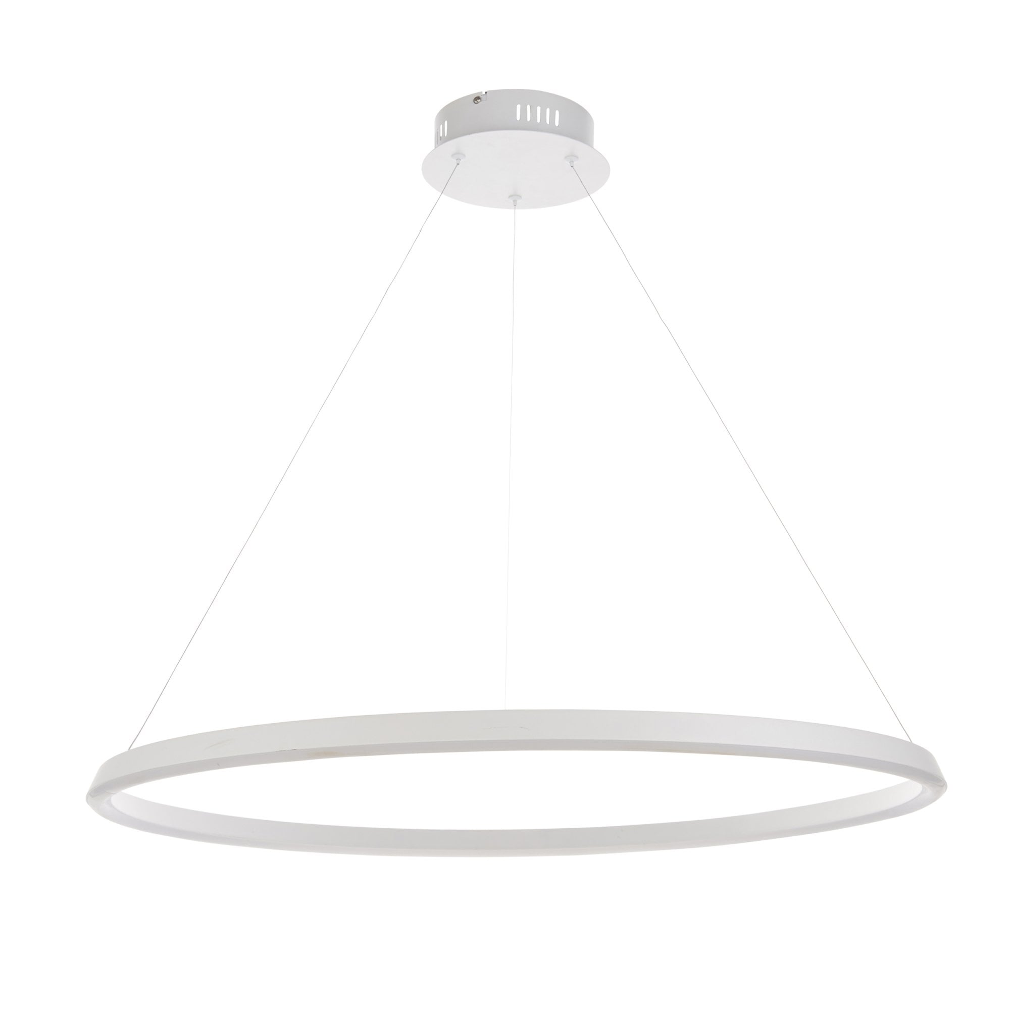 Endon Staten Single Light Pendant - Matt White Paint & White Silicone