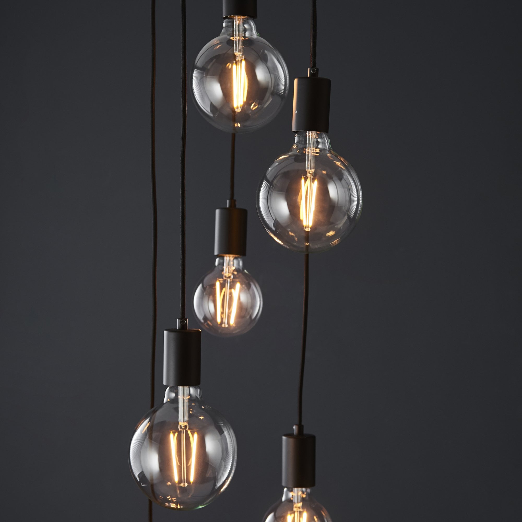 Endon Studio 6 Light Pendant - Matt Black