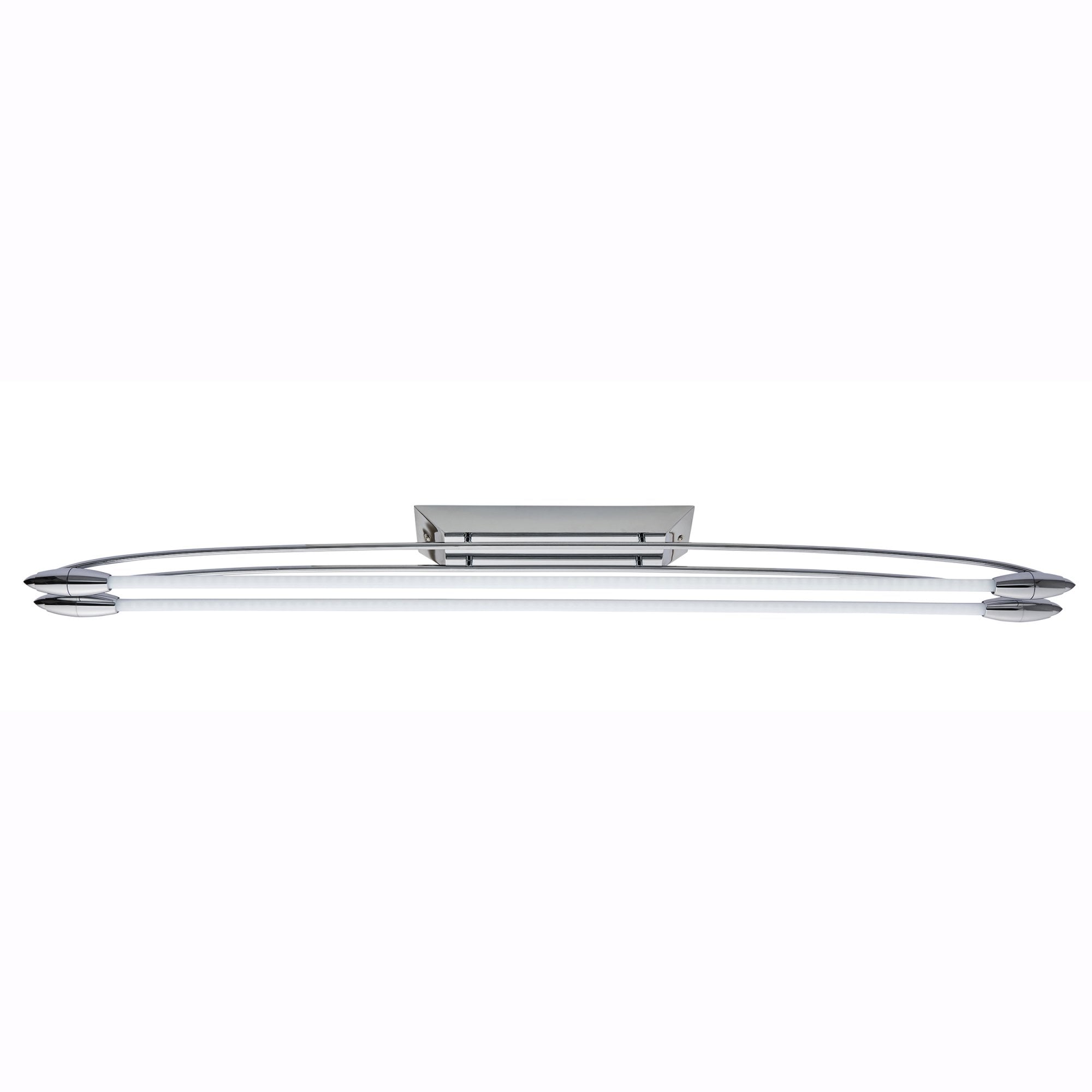 Endon Harper LED 2 Light Medium Flush Fitting - Chrome Plate & Opal Glass