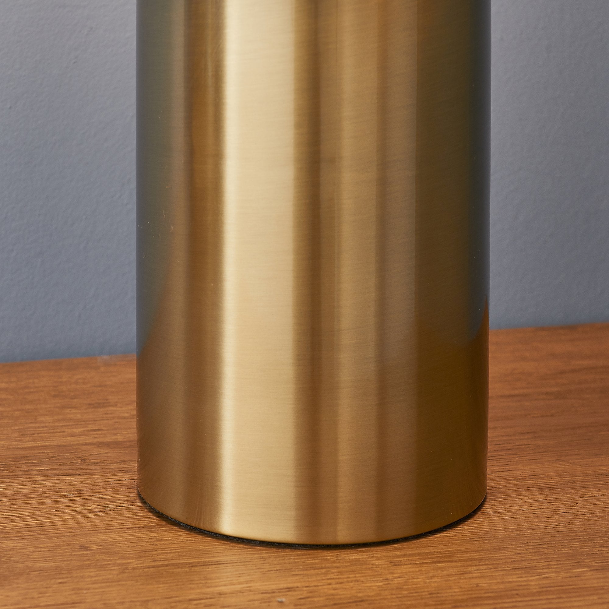 Endon Nova Single Light Table Lamp - Antique Brass Plate & Gloss White