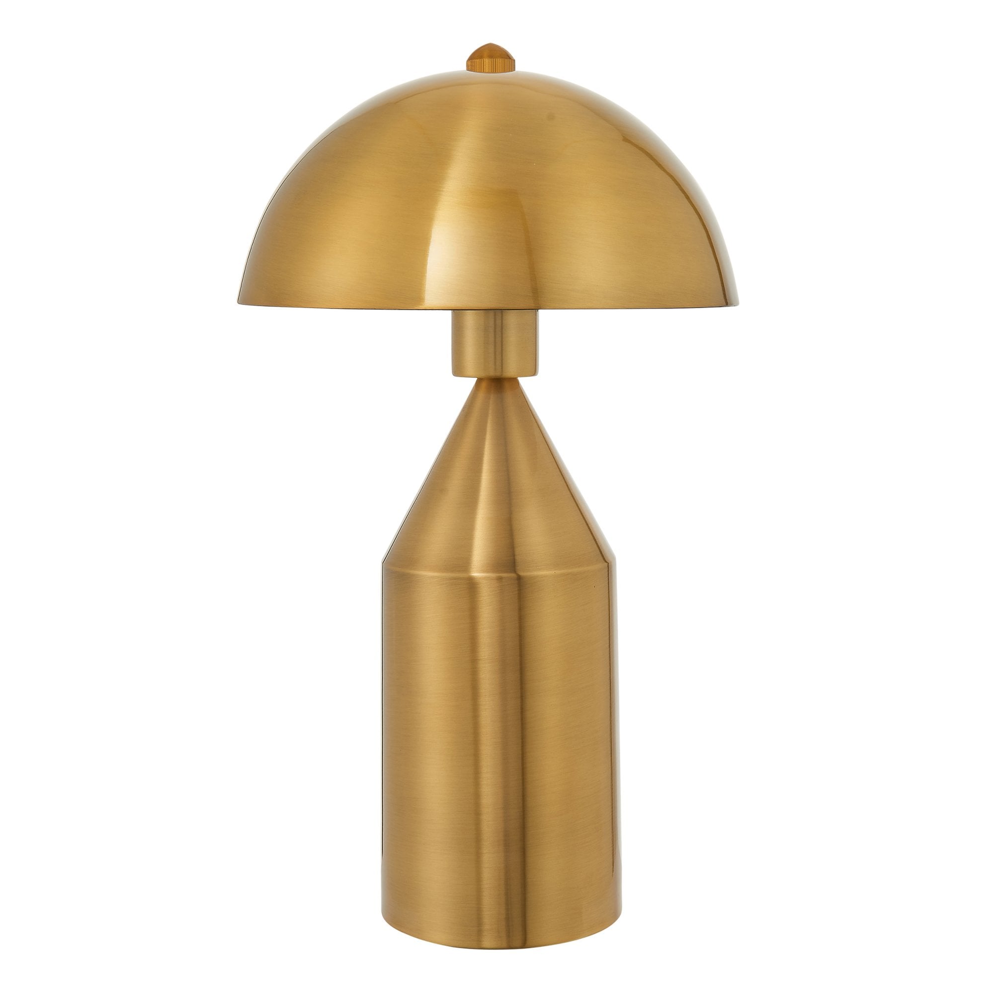 Endon Nova Single Light Table Lamp - Antique Brass Plate & Gloss White