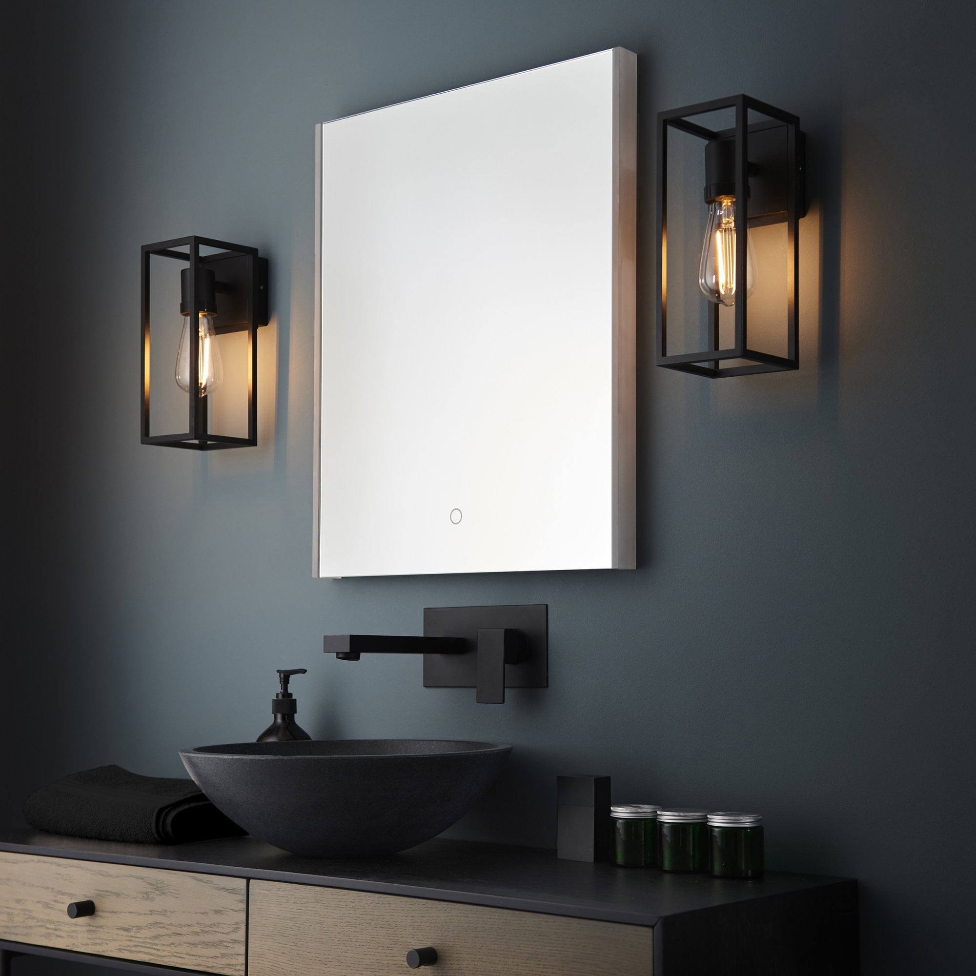 Endon Herbert Single Light Wall Light - Textured Black