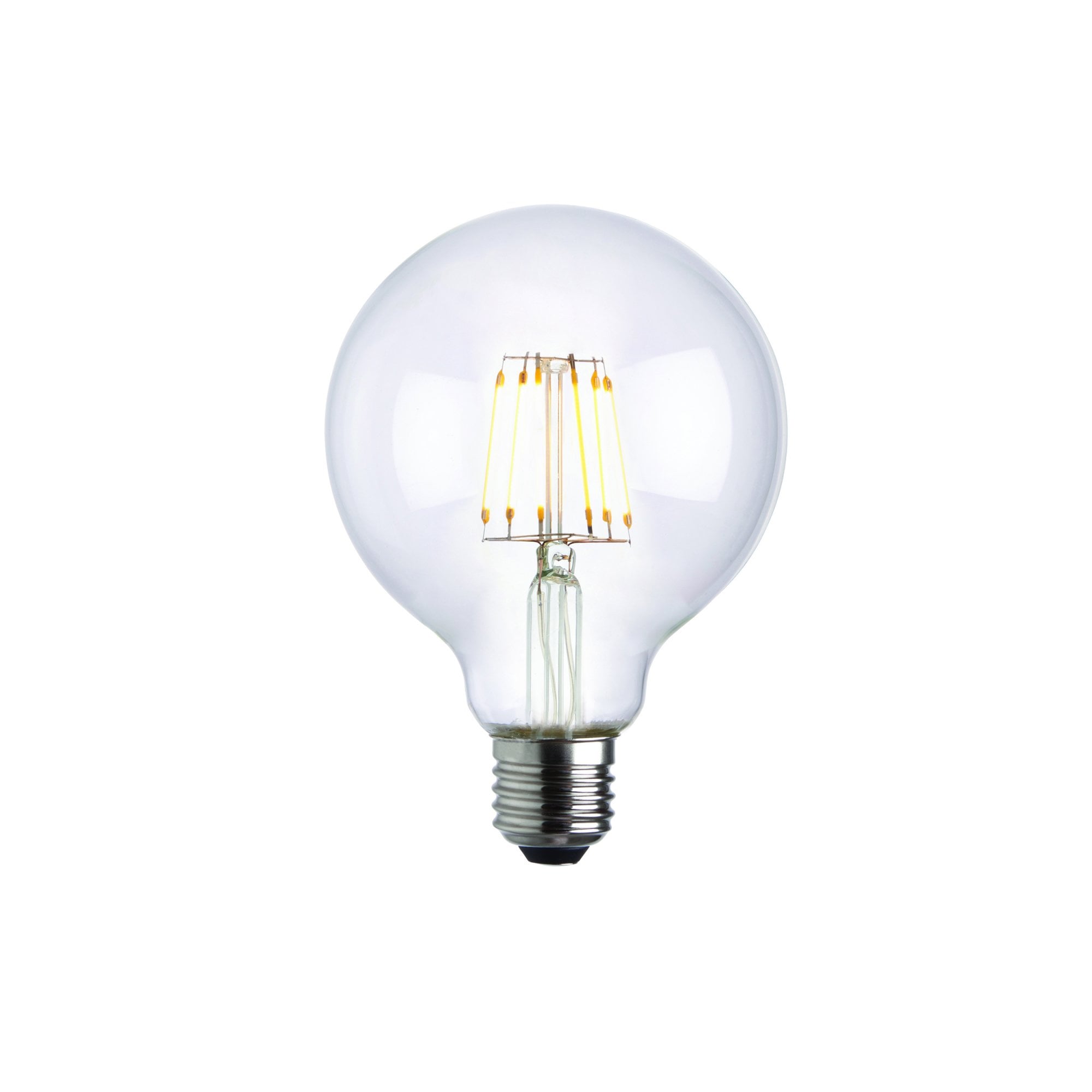 Endon E27 LED 6W 95mm Globe Bulb - 2700K - Dimmable - Clear Glass