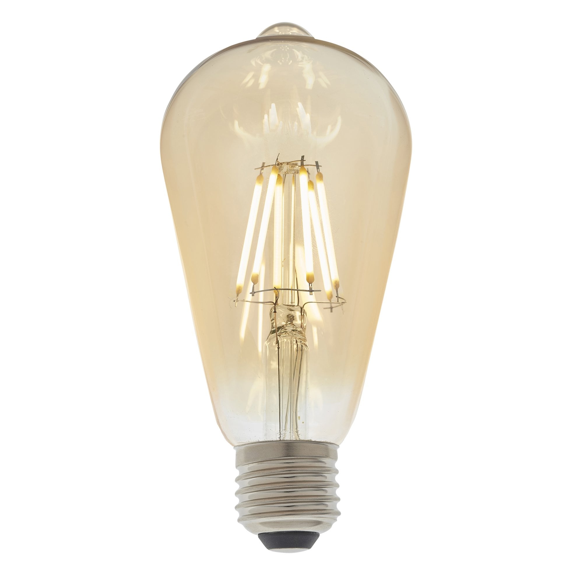 Endon E27 LED 6W Pear Shaped Bulb - 2500K - Dimmable - Amber Glass