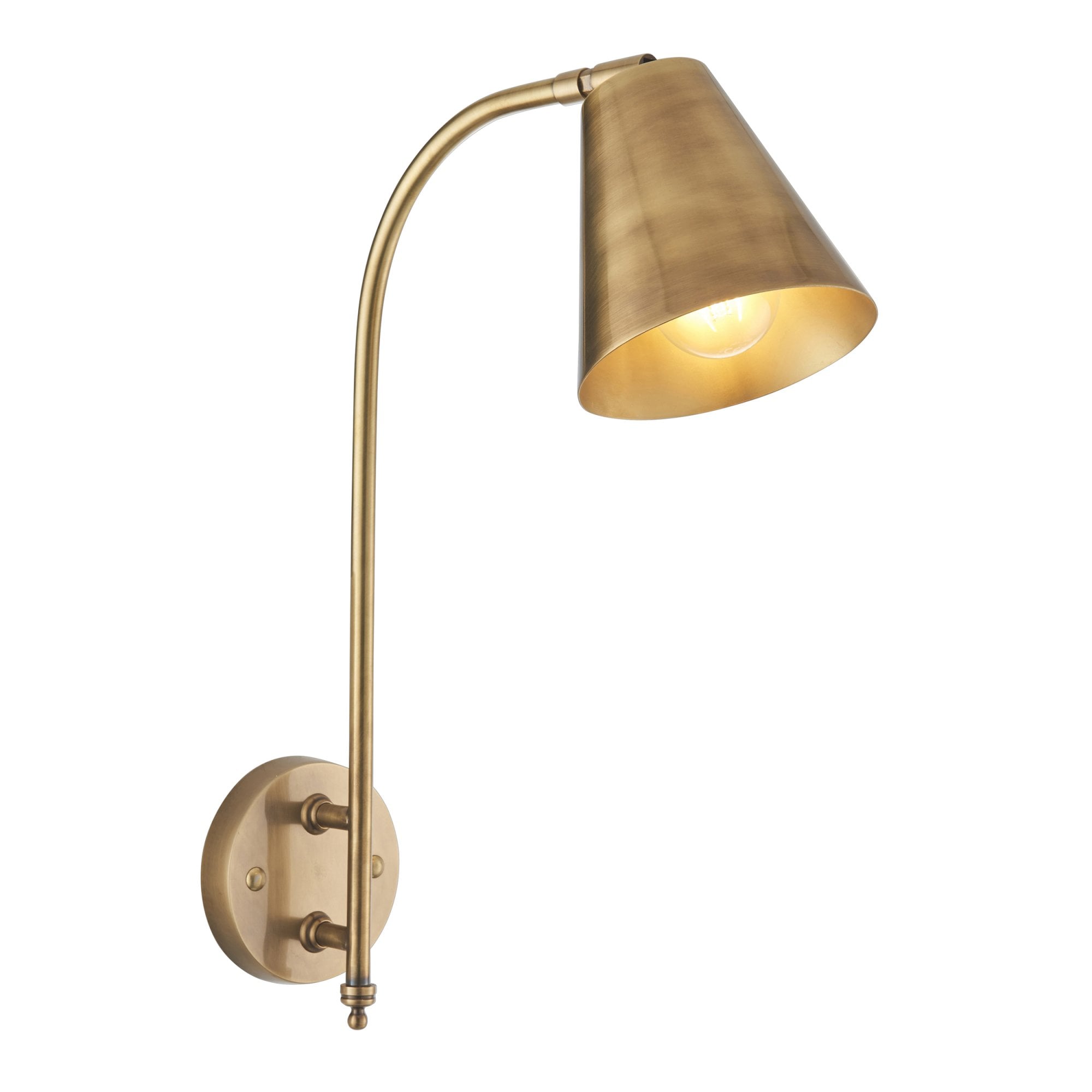 Endon Radha Single Light Wall Light - Antique Solid Brass