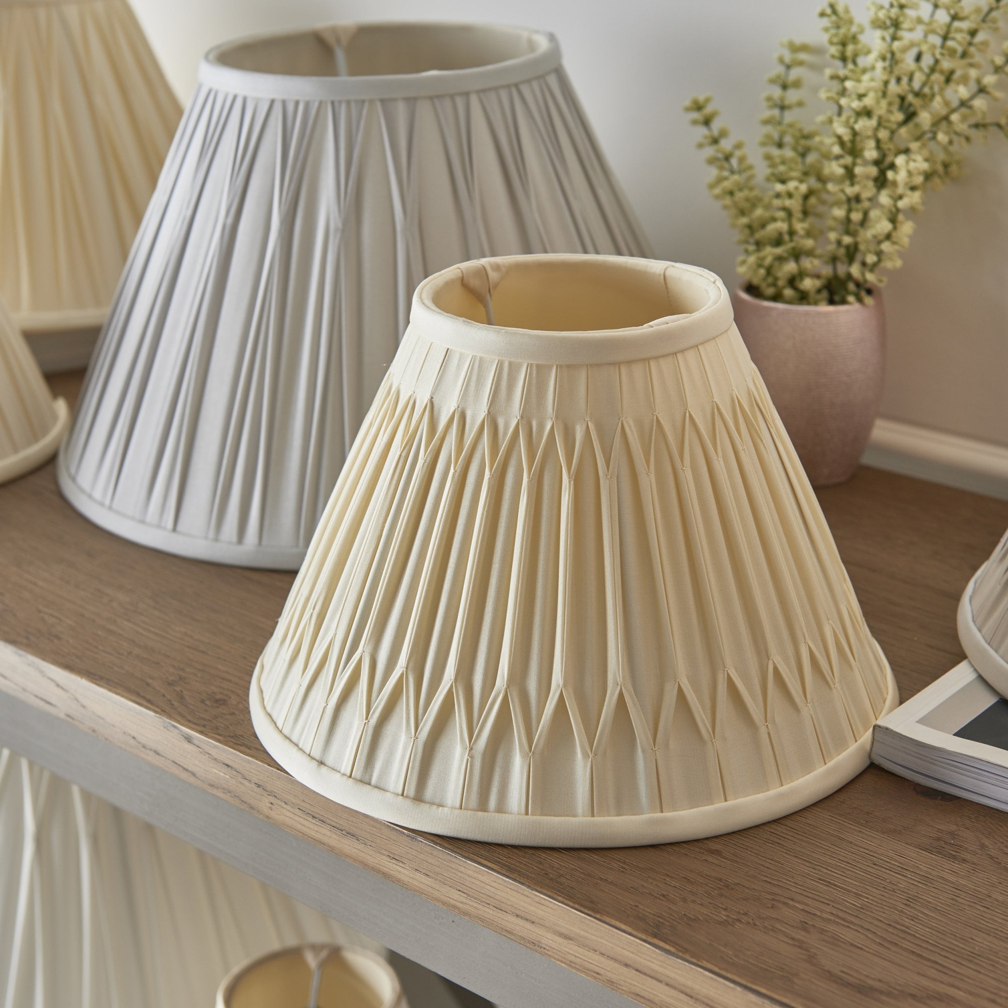 Endon Chatsworth 10" Single Light Shade - Ivory Silk - Shade Only