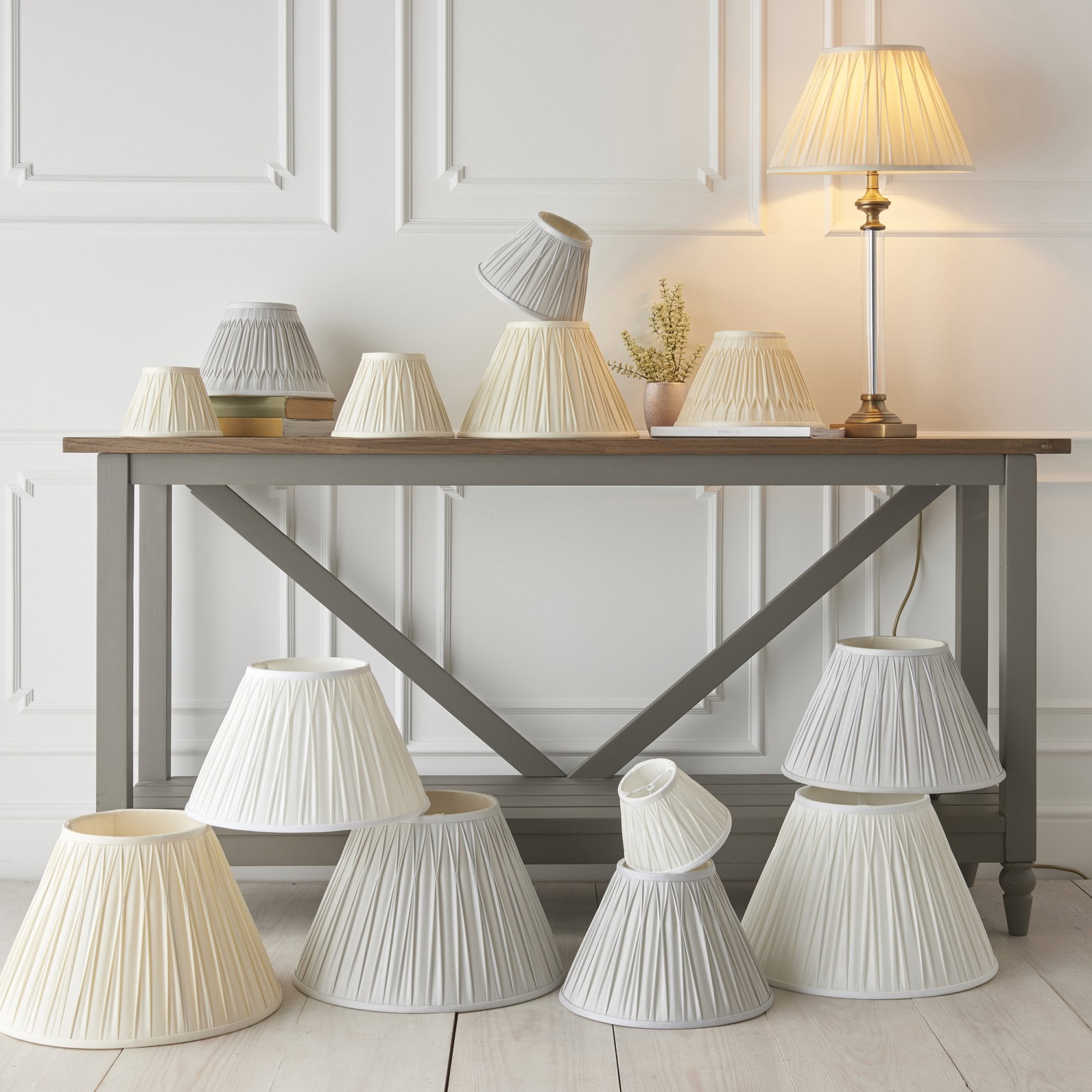 Endon Chatsworth 10" Single Light Shade - Ivory Silk - Shade Only