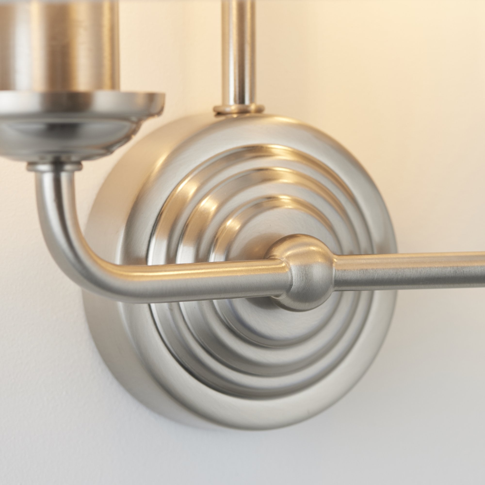 Endon Highclere 2 Light Wall Light - Brushed Chrome Plate & Neutral Linen