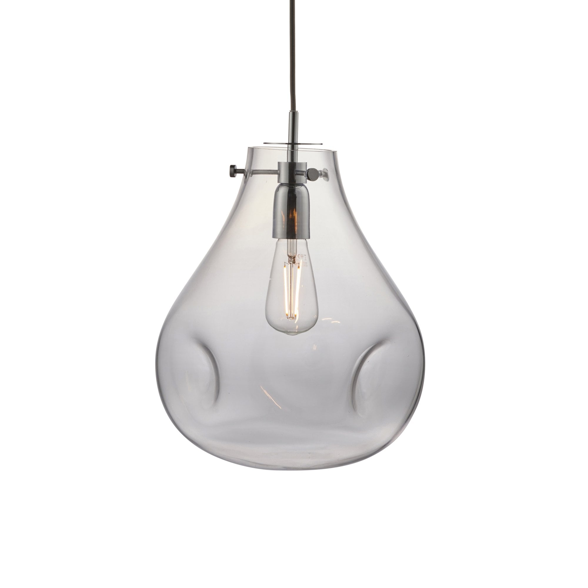 Endon Utopia Single Light Pendant - Clear Glass & Chrome Plate