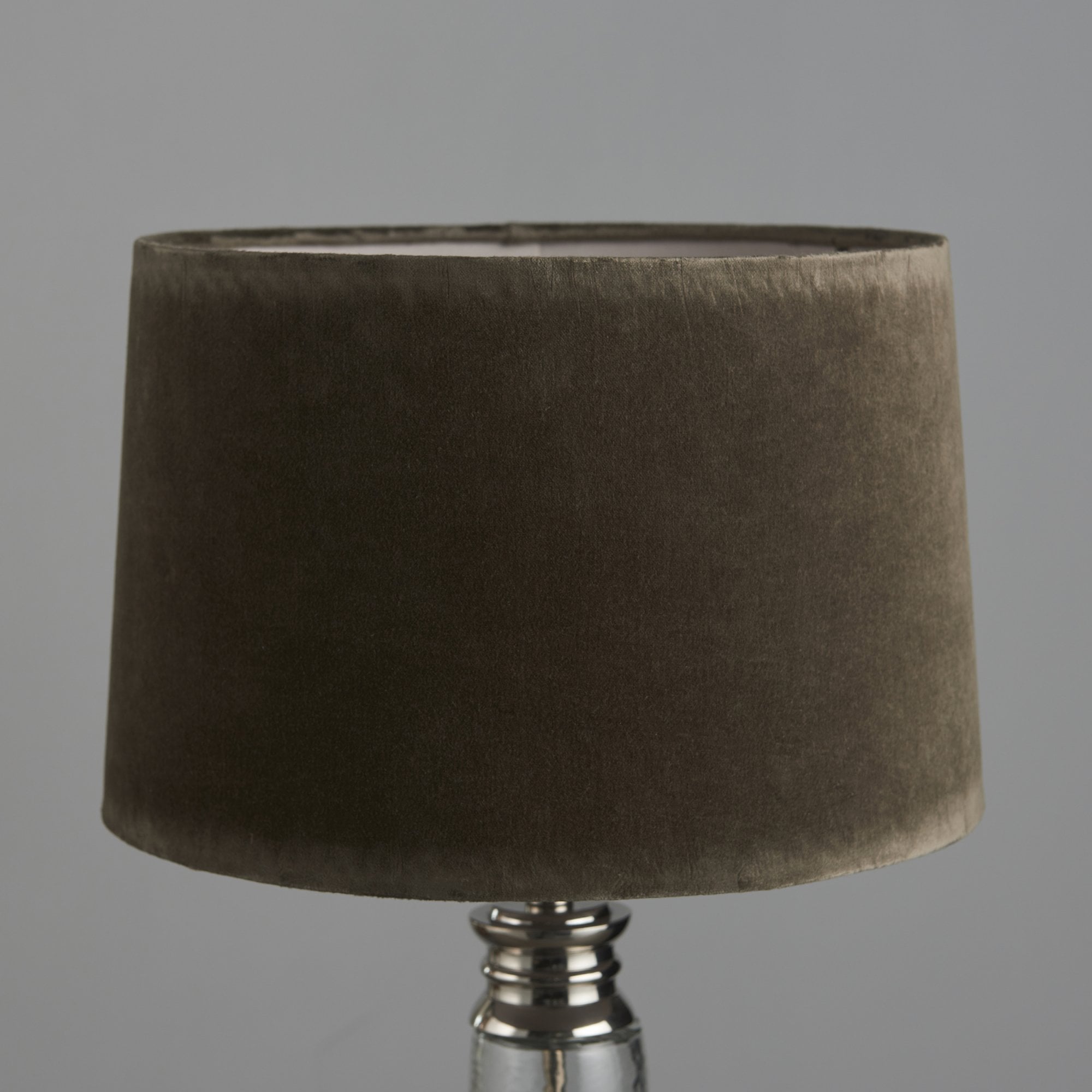 Endon Winslet Single Light Table Lamp - Clear Hammered Glass & Grey & Silver Velvet