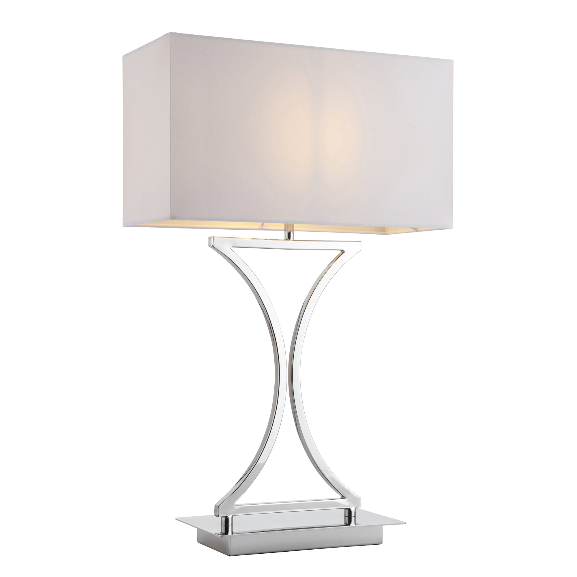 Endon Epalle Single Light Table Lamp - Chrome Plate & White Acrylic